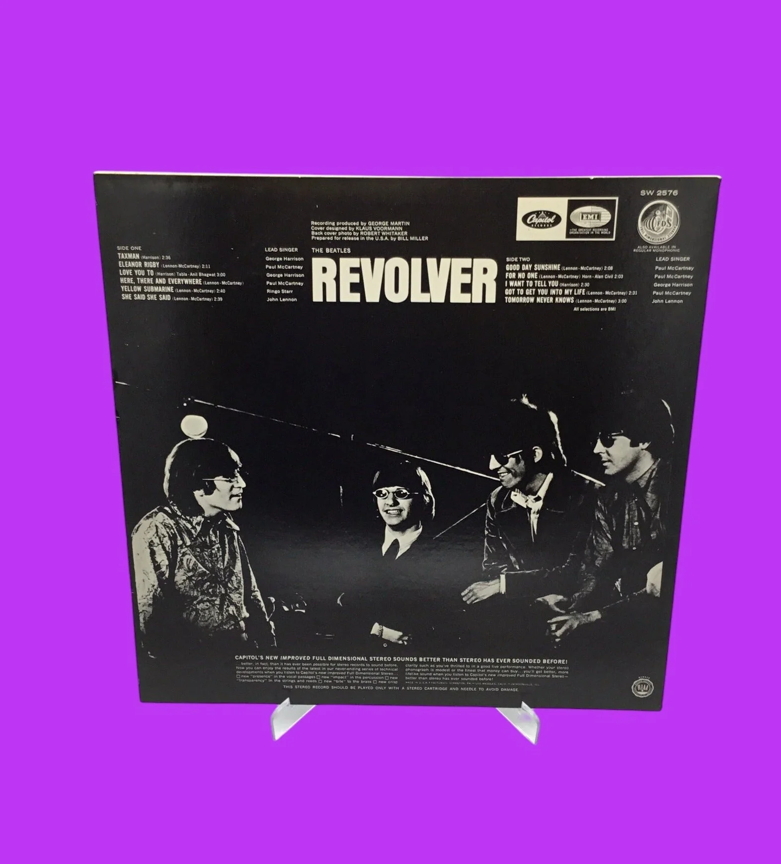 The Beatles 1976 US PRESS Revolver Vinyl LP Record Stereo SW2576 Purple Capital Label - Image 3