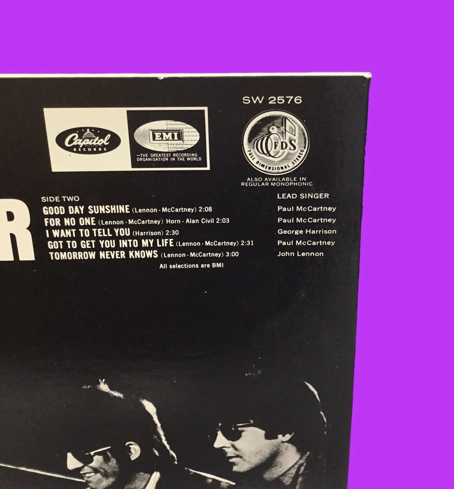 The Beatles 1976 US PRESS Revolver Vinyl LP Record Stereo SW2576 Purple Capital Label - Image 4