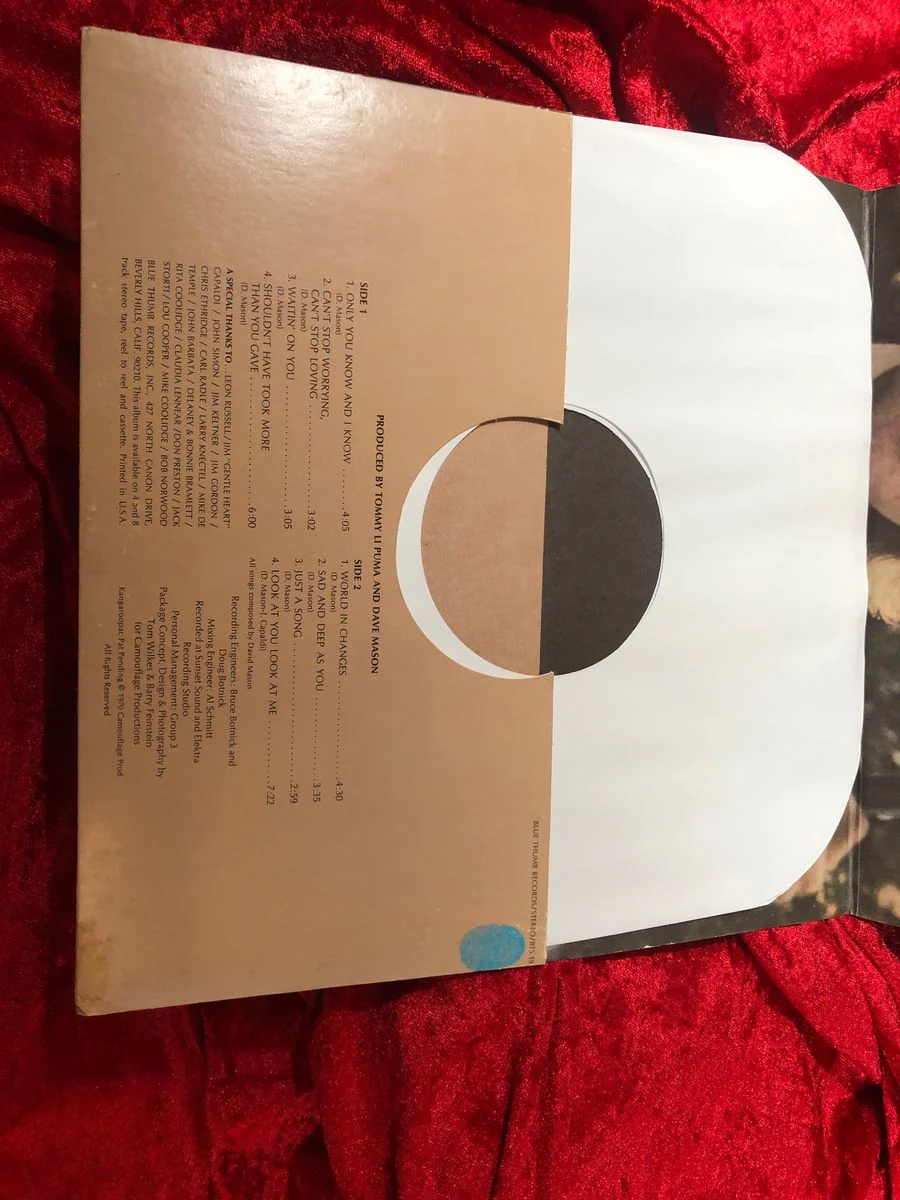 DAVE MASON- Alone Together 1970 Blue Thumb Records color vinyl 33 LP Album - Image 4