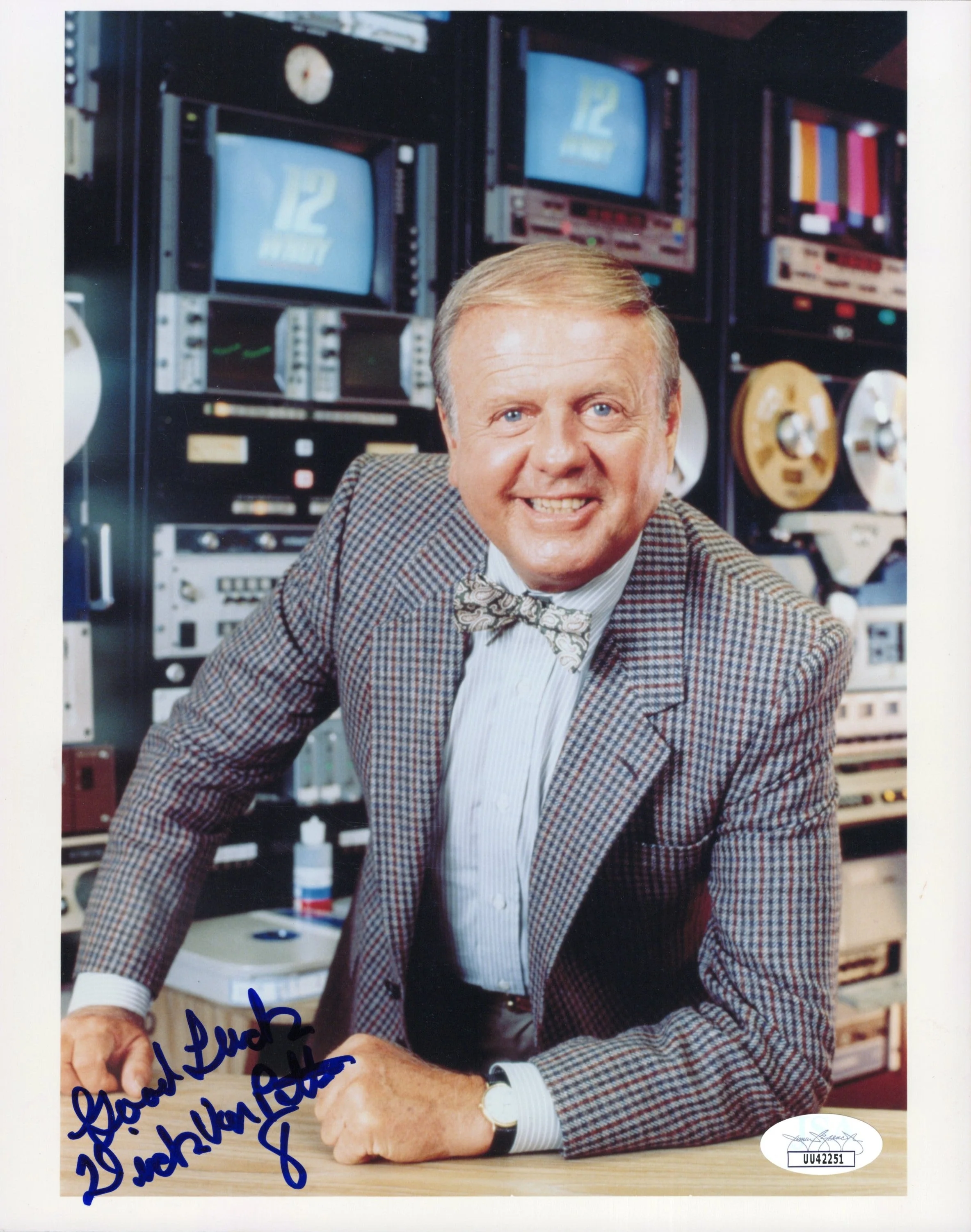 Dick van Patten Signed Photo 8x10 “Good Luck”, JSA & PSA Double Certified