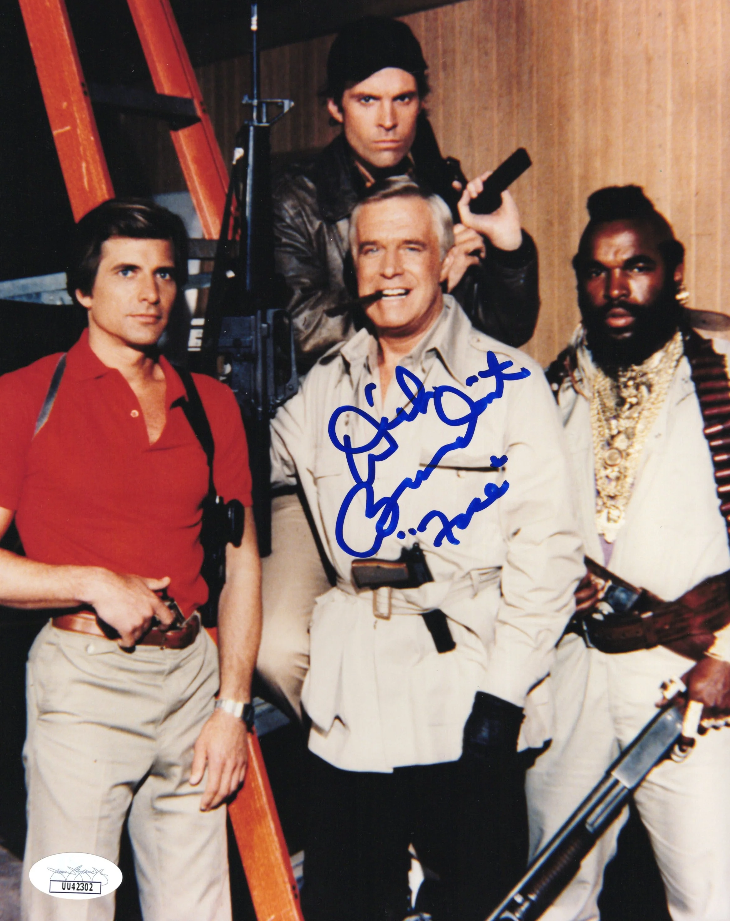 Dirk Benedict Signed Photo 8x10 A-Team Faceman Group Shot JSA & PSA Cert