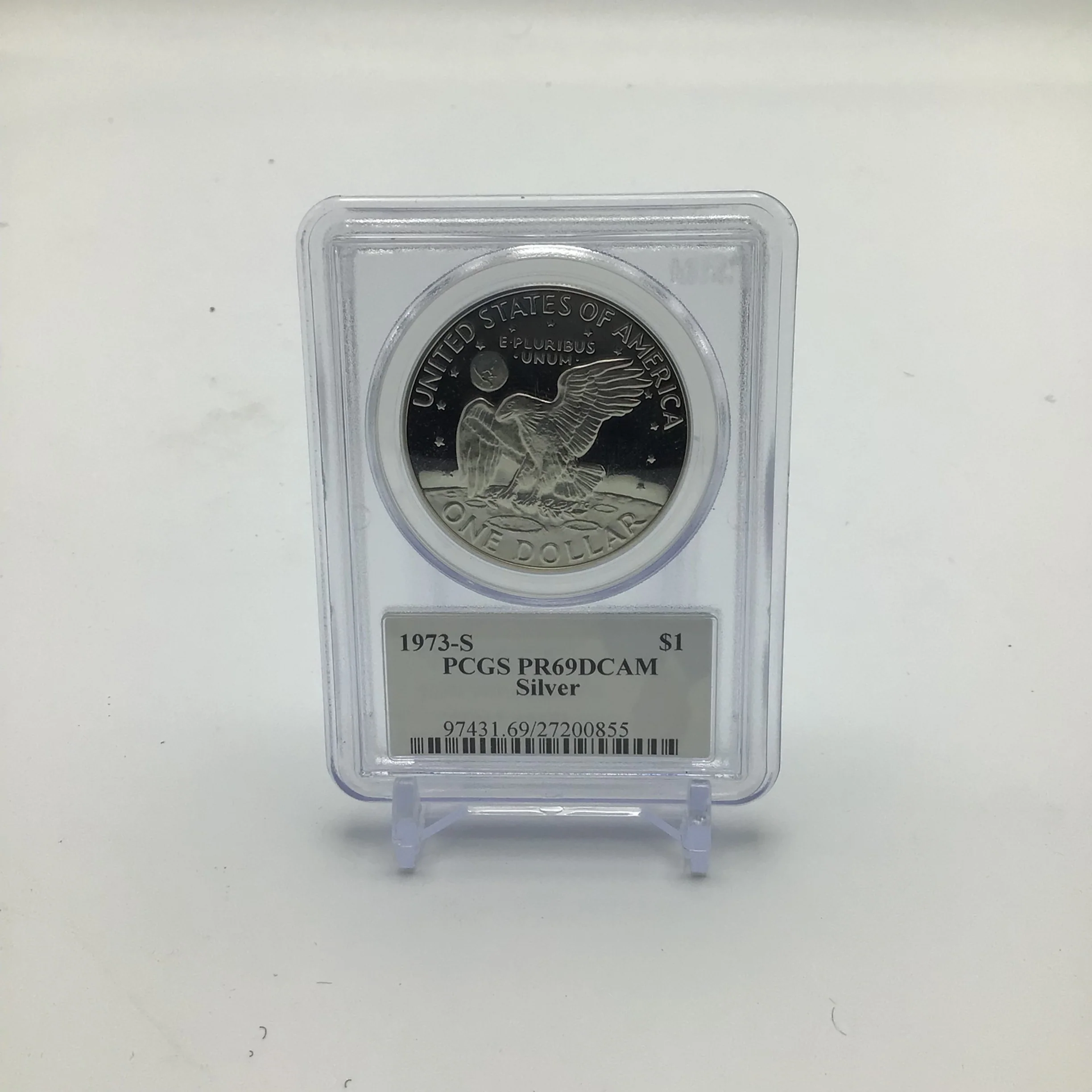 Dwight D. Eisenhower 40th Anniversary Silver 1973-S Dollar Coin PCGS PR69DCAM - Image 2