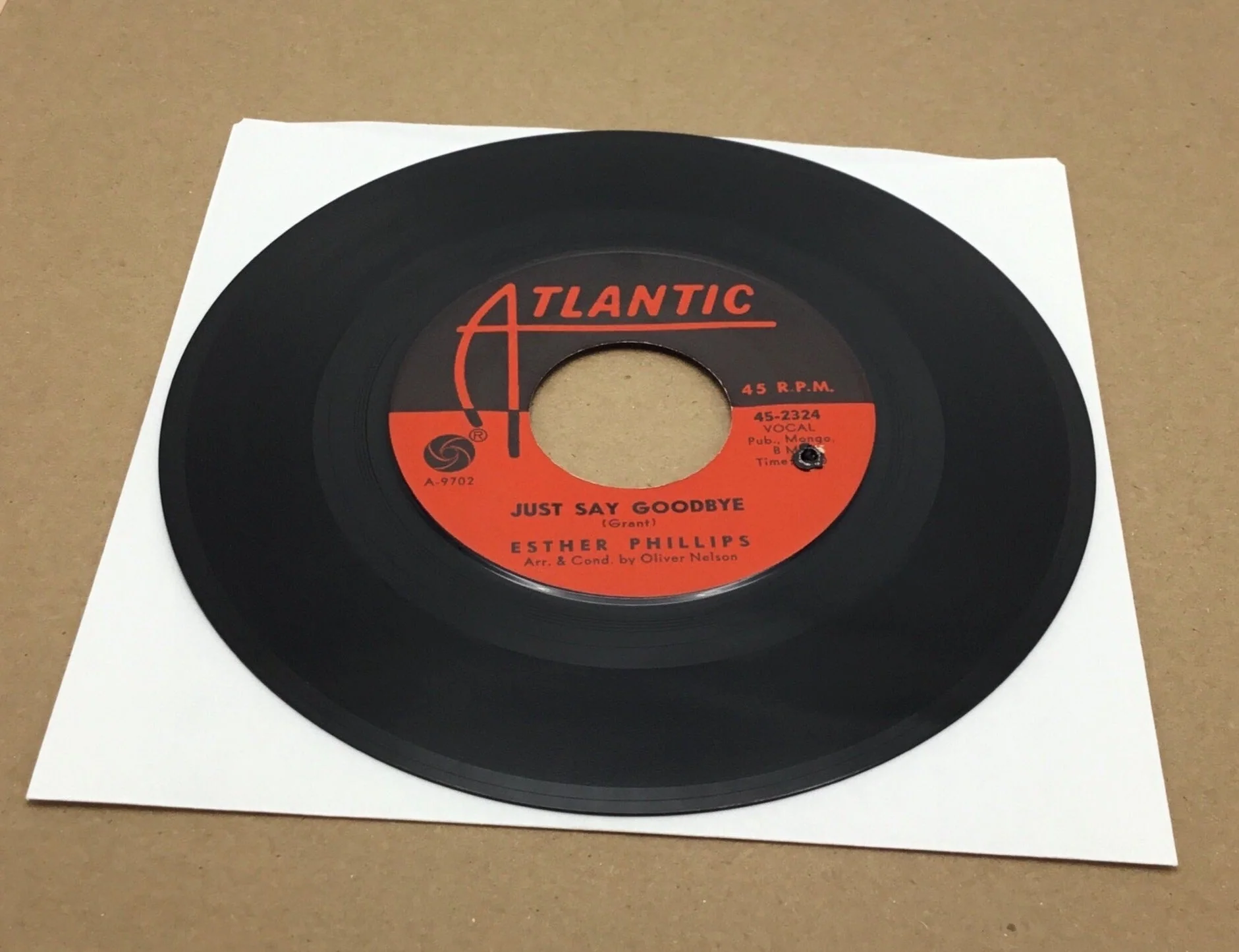 Esther Phillips Northern Soul 45 Record on Atlantic - I Could Have Told You / Just Say Goodbye  NM- Drill Hole - Image 3