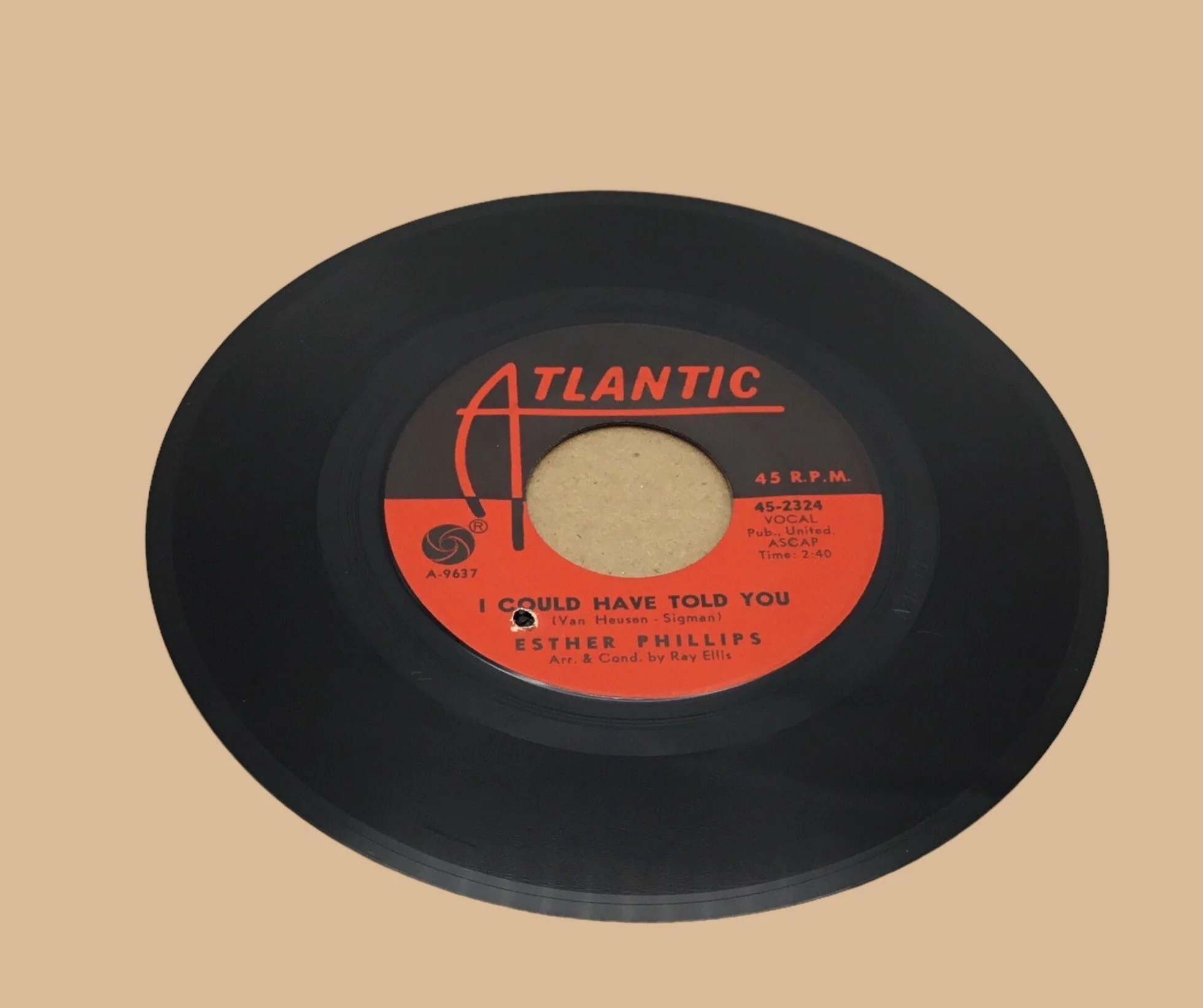 Esther Phillips Northern Soul 45 Record on Atlantic - I Could Have Told You / Just Say Goodbye  NM- Drill Hole - Image 4