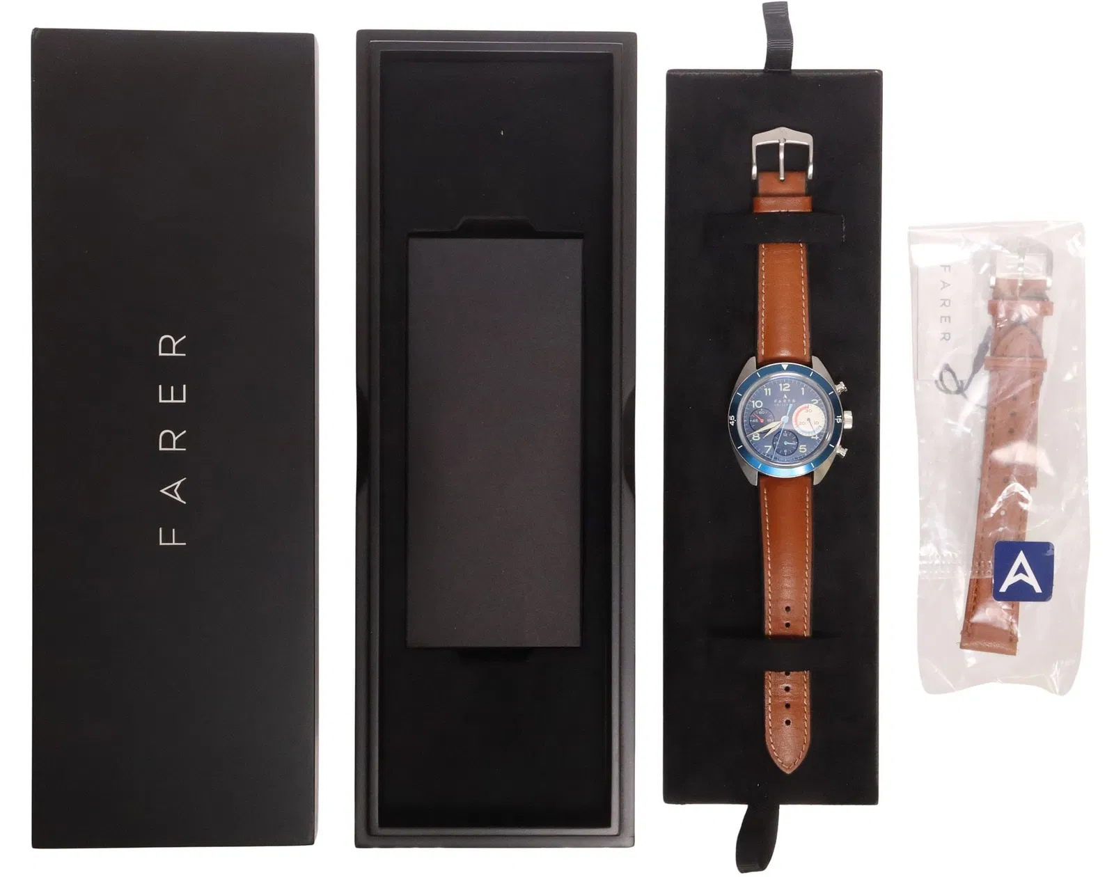 Farer Cresta Mechanical Chronograph Stainless Steel Watch – Blue Dial - Image 8