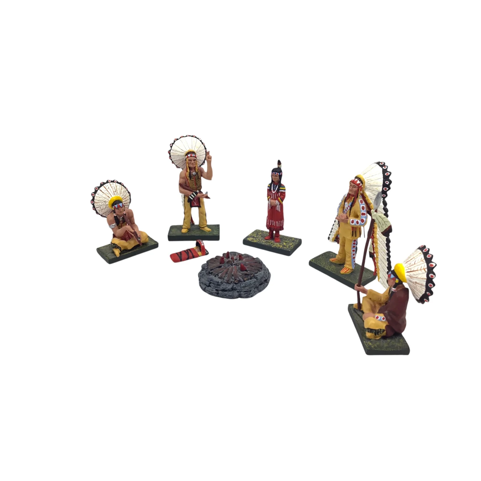 Figarti Miniatures The Artist's Club JU5101 Council Fire & 4 Chiefs Sioux/Plains - Image 10