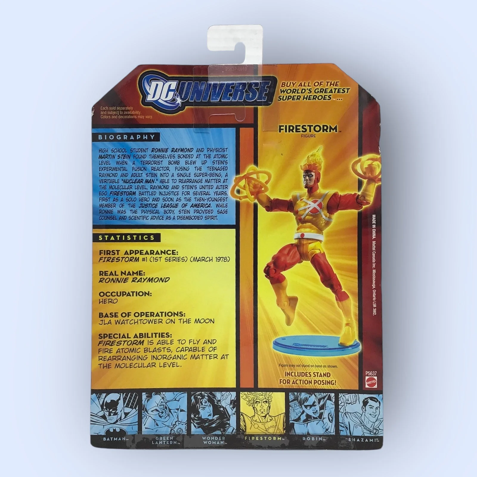Firestorm DC Universe Action Figure 2008 Mattel w/ Stand, Bubblepack - New - Image 2