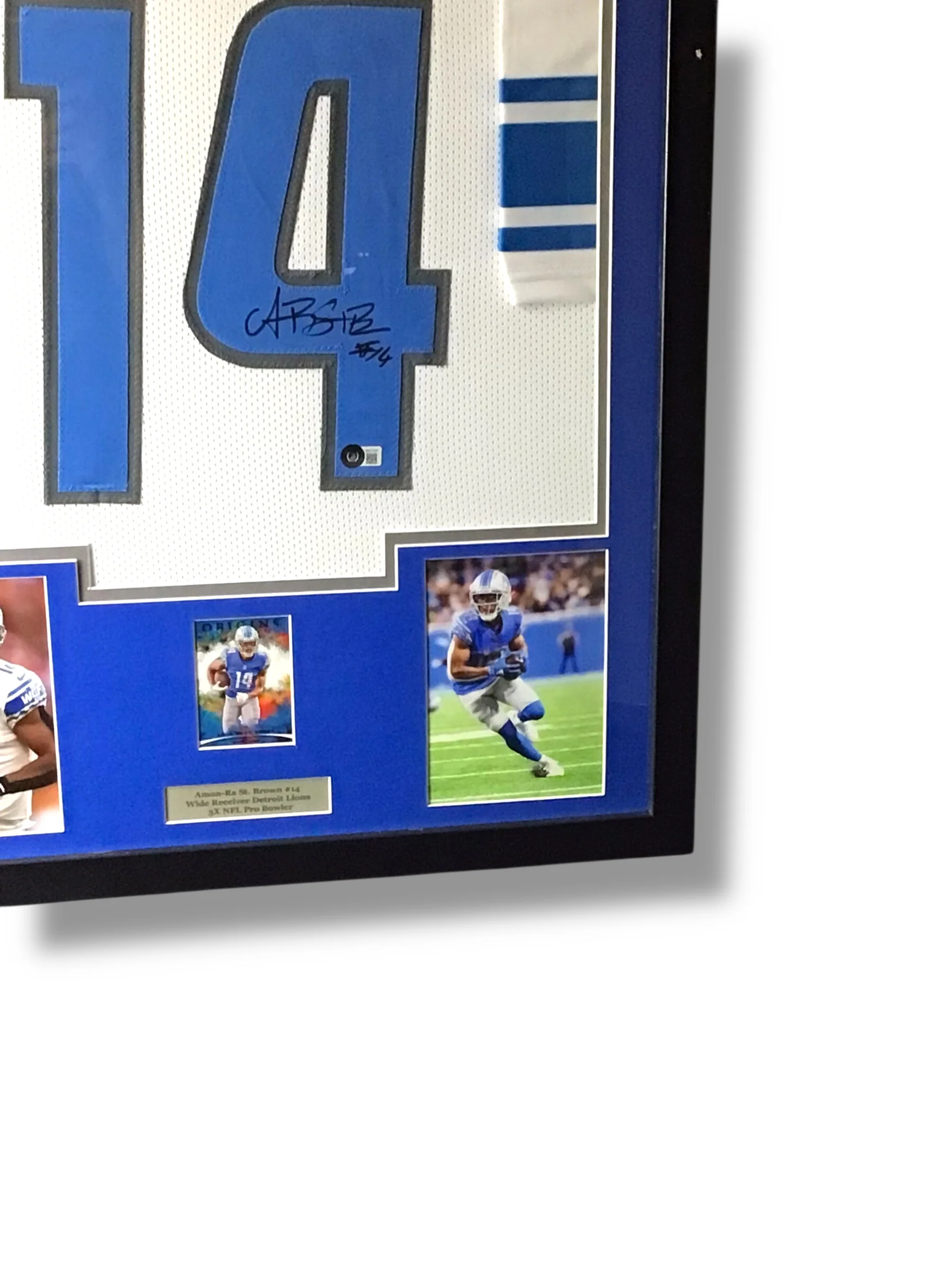 Framed Amon-Ra St. Brown Autographed Jersey w/ Beckett Authentication & RC Sports Card - Image 3