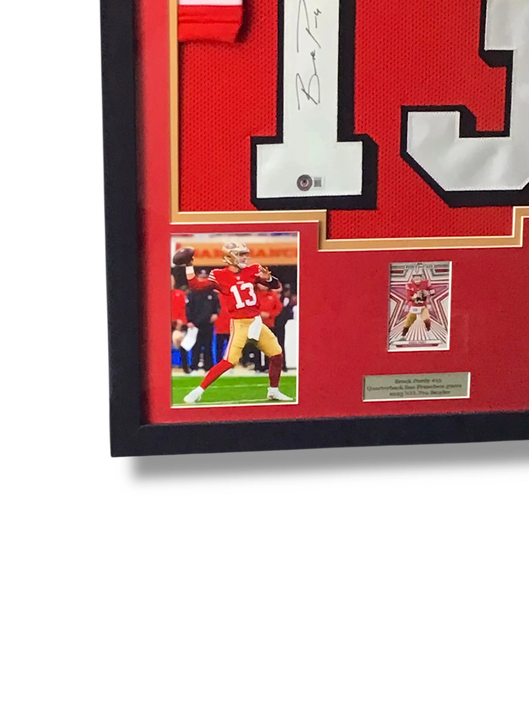 Framed Brock Purdy Autographed Jersey w/ Beckett Authentication & Sports Card - Image 2