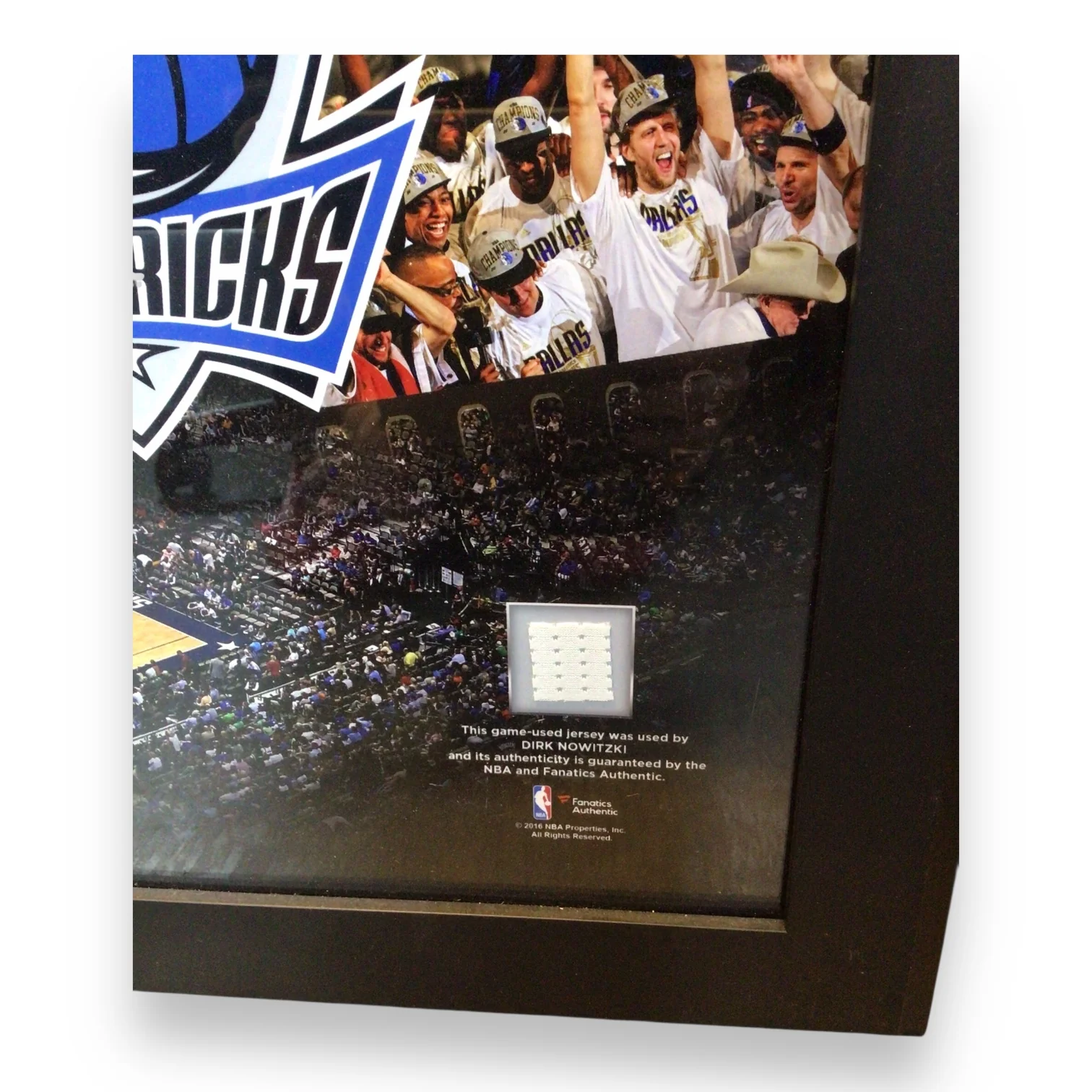 Framed Dallas Mavericks 2011 Champions Poster with Game-Worn Jersey - Image 2