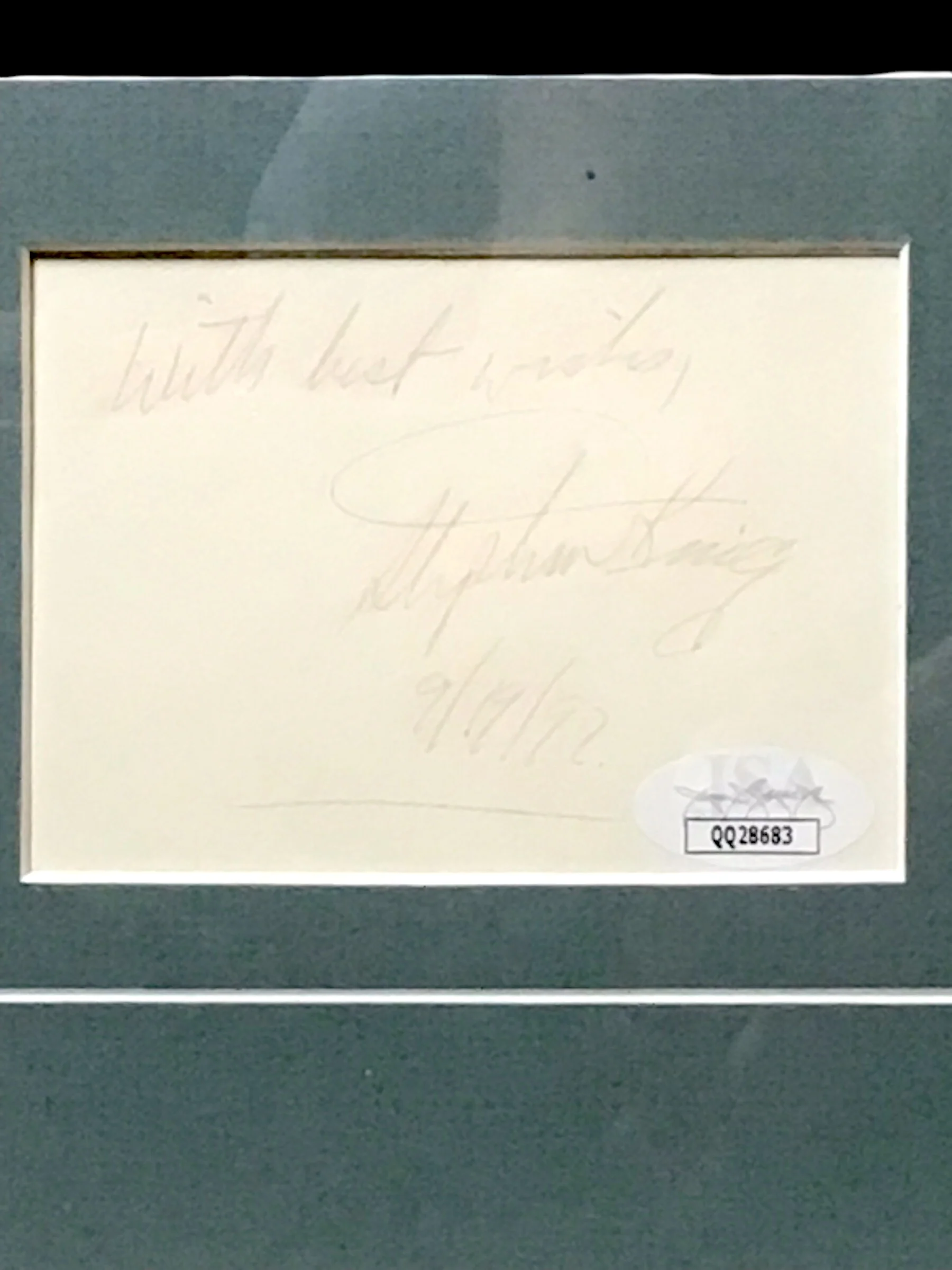 Framed Stephen King Autograph w/ 1990's Photograph of King (JSA Certified) - Image 2