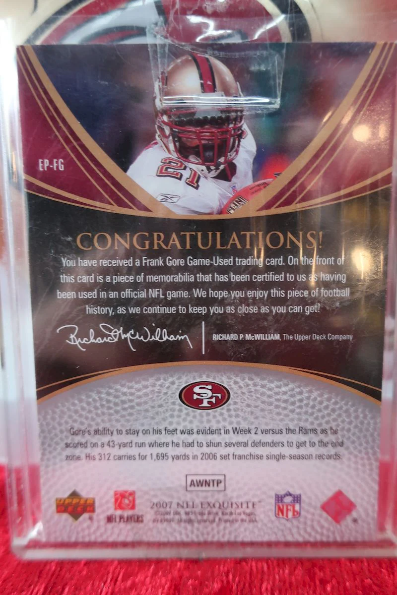 Frank Gore 49ers Certified Authentic Autographed Football Mini Helmet - Image 10