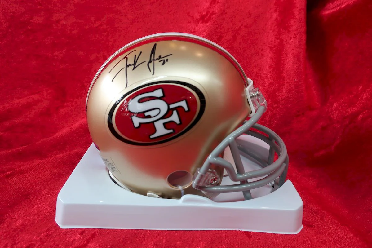 Frank Gore 49ers Certified Authentic Autographed Football Mini Helmet - Image 2