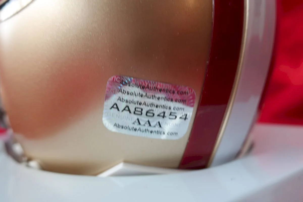 Frank Gore 49ers Certified Authentic Autographed Football Mini Helmet - Image 6