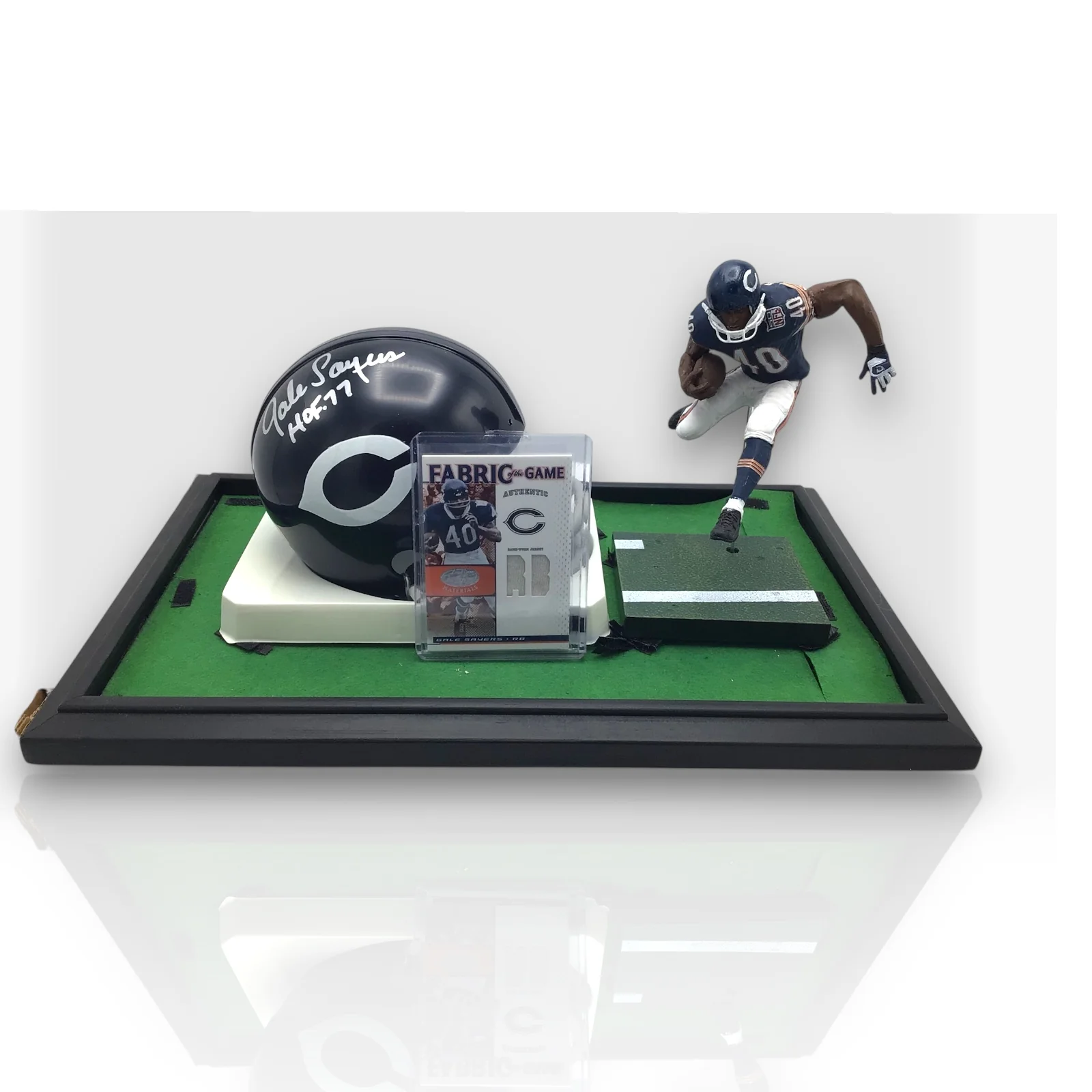 Gale Sayers Bears Authentic Signed Mini Helmet Shadowbox - Image 4