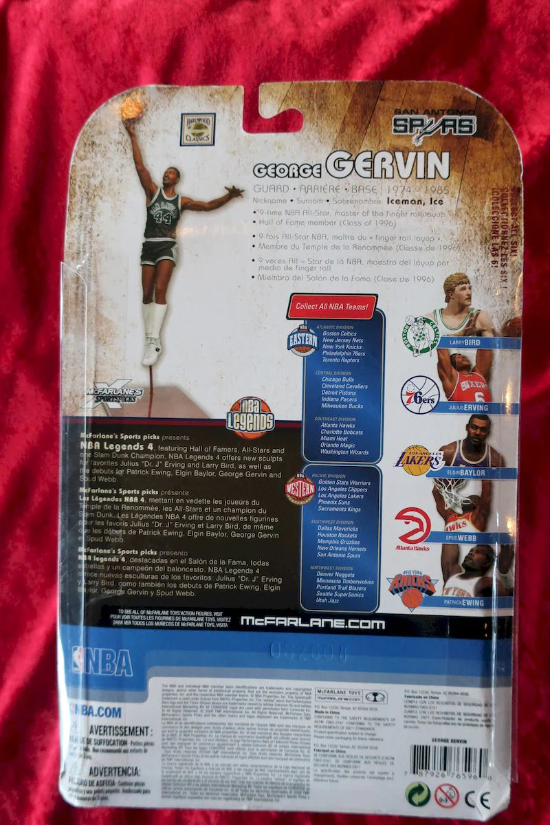 George Gervin McFarlane Hardwood Classics 2008 Basketball Figure - Image 3