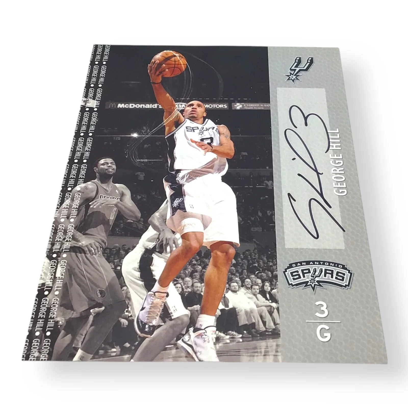 George Hill Signed 8x10 Spurs Sheet w/ 2011 Playoff Stats - Image 3