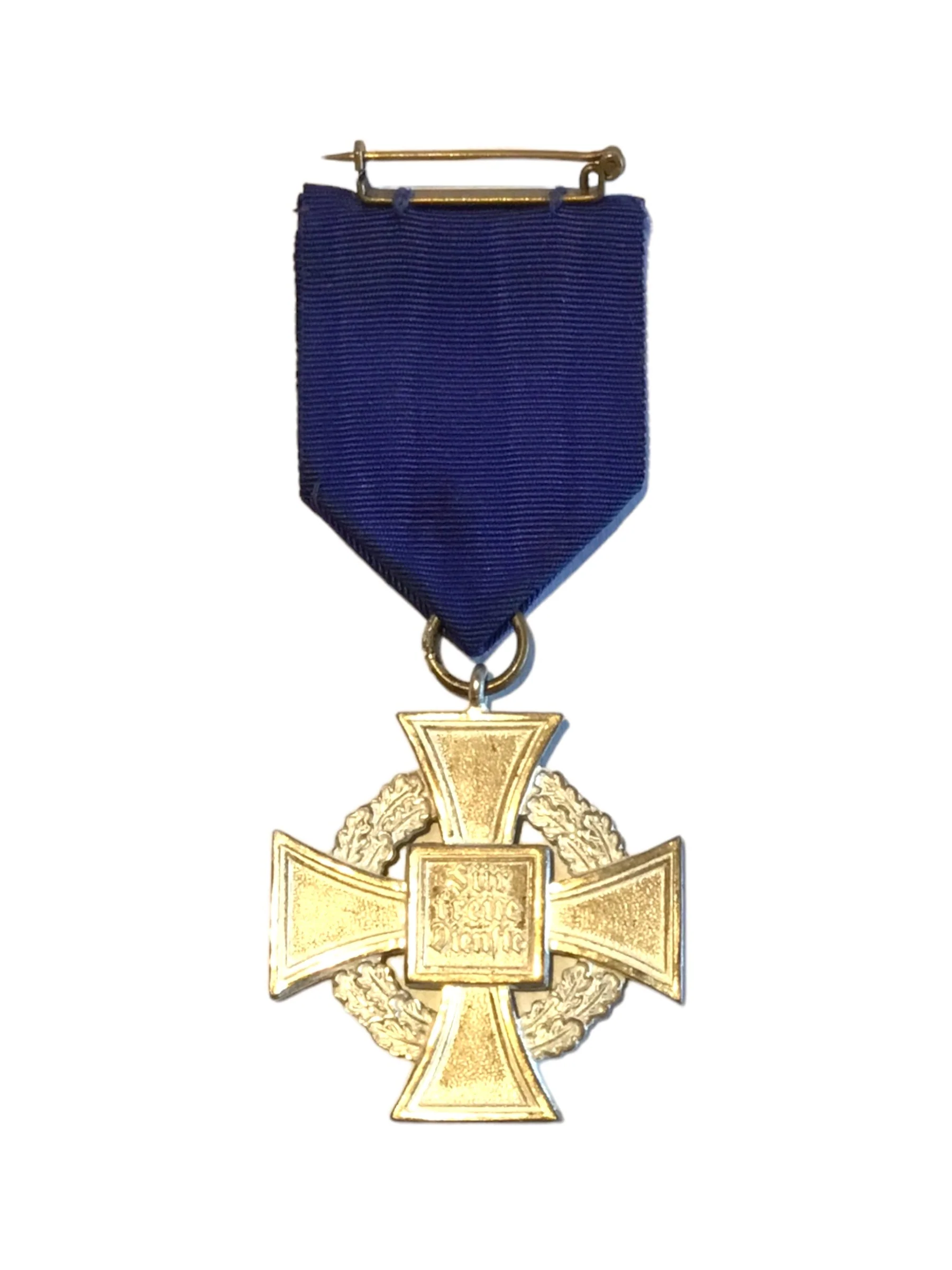 German WW2 Civil Service Cross in Silver 25 Years Service with ribbon and pin intact