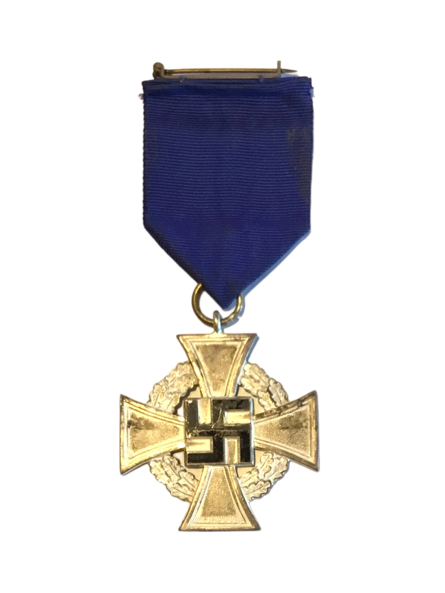 German WW2 Civil Service Cross in Silver 25 Years Service with ribbon and pin intact - Image 2