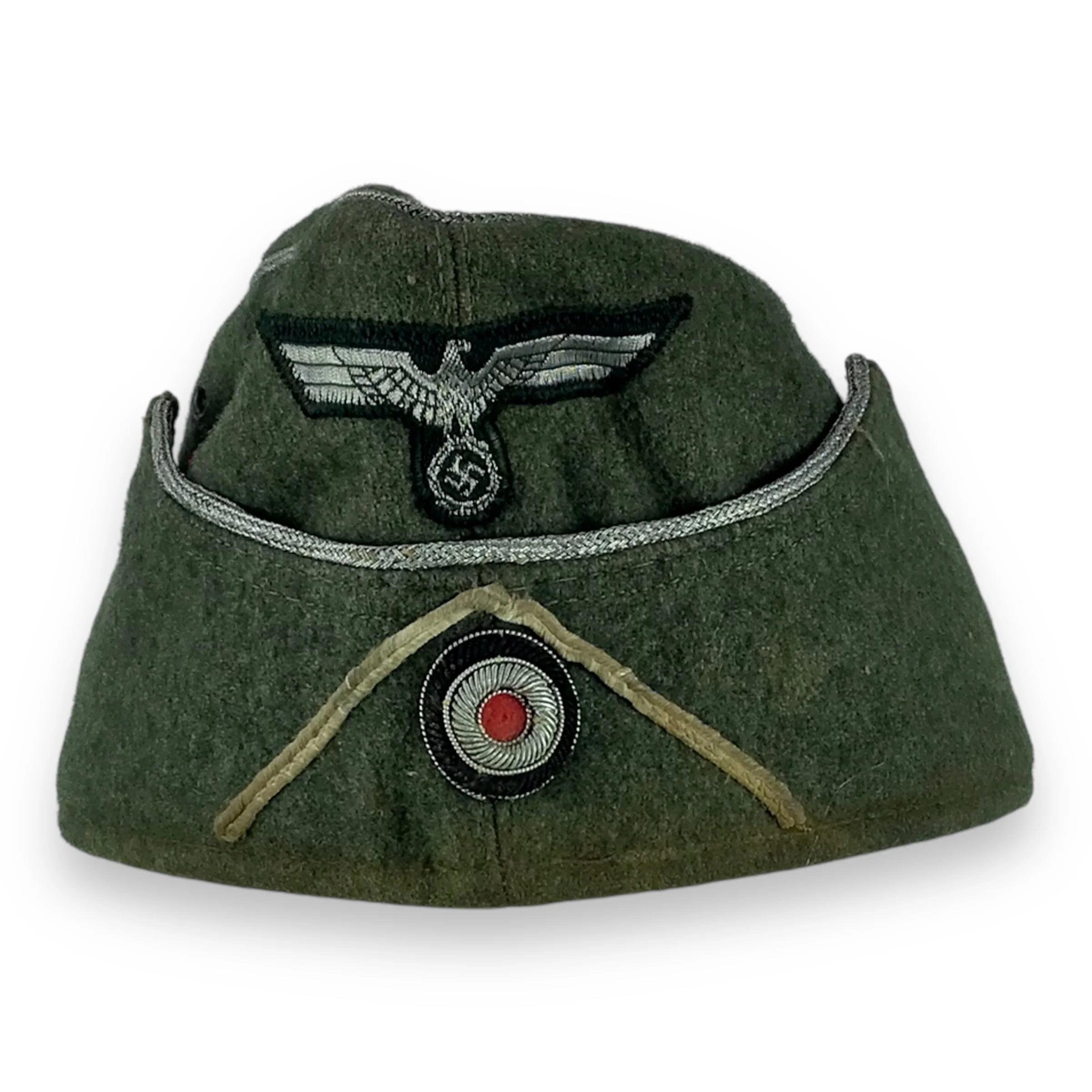 German WW2 Heer Infantry Officer's M38 Overseas Cap w/ Soutache