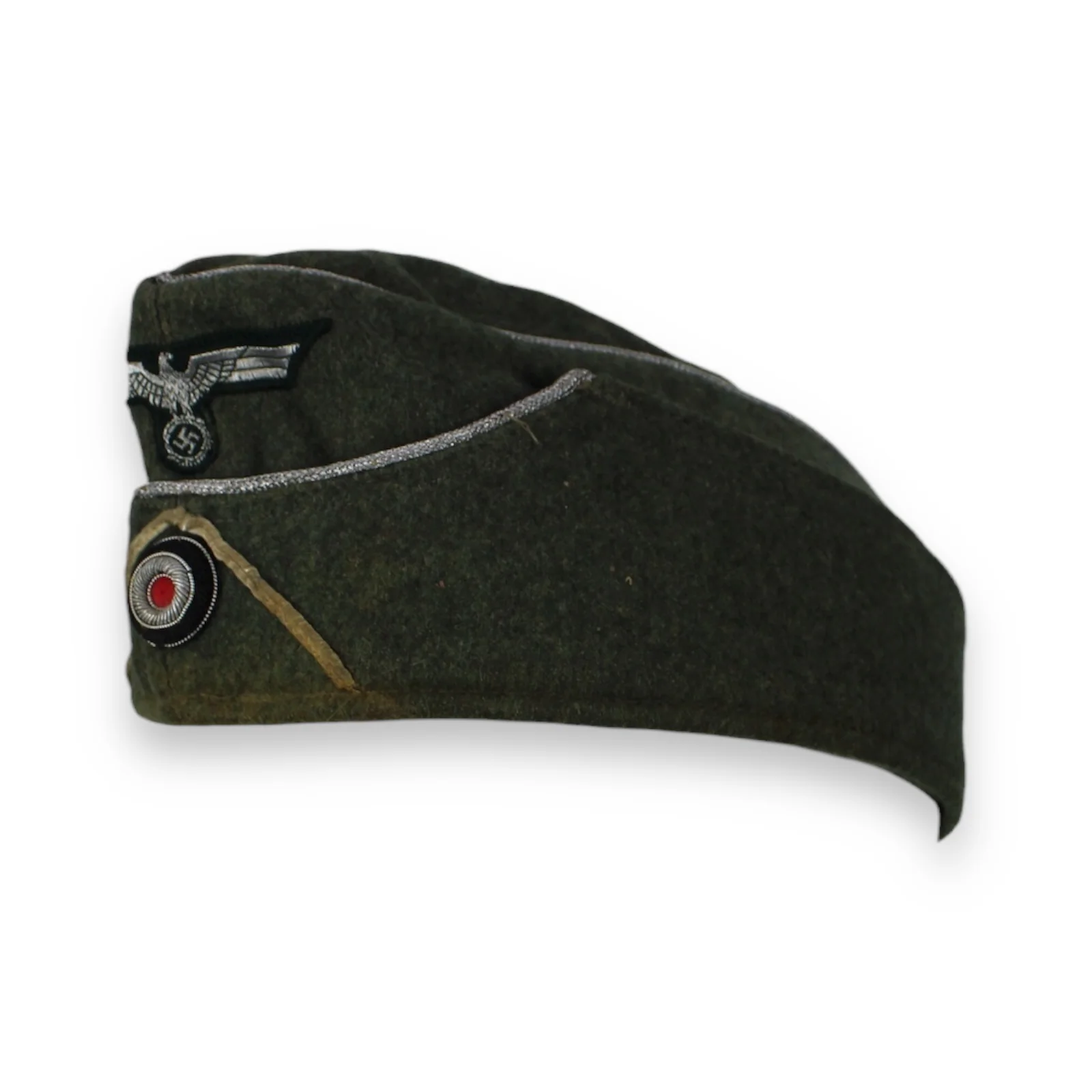 German WW2 Heer Infantry Officer's M38 Overseas Cap w/ Soutache - Image 6