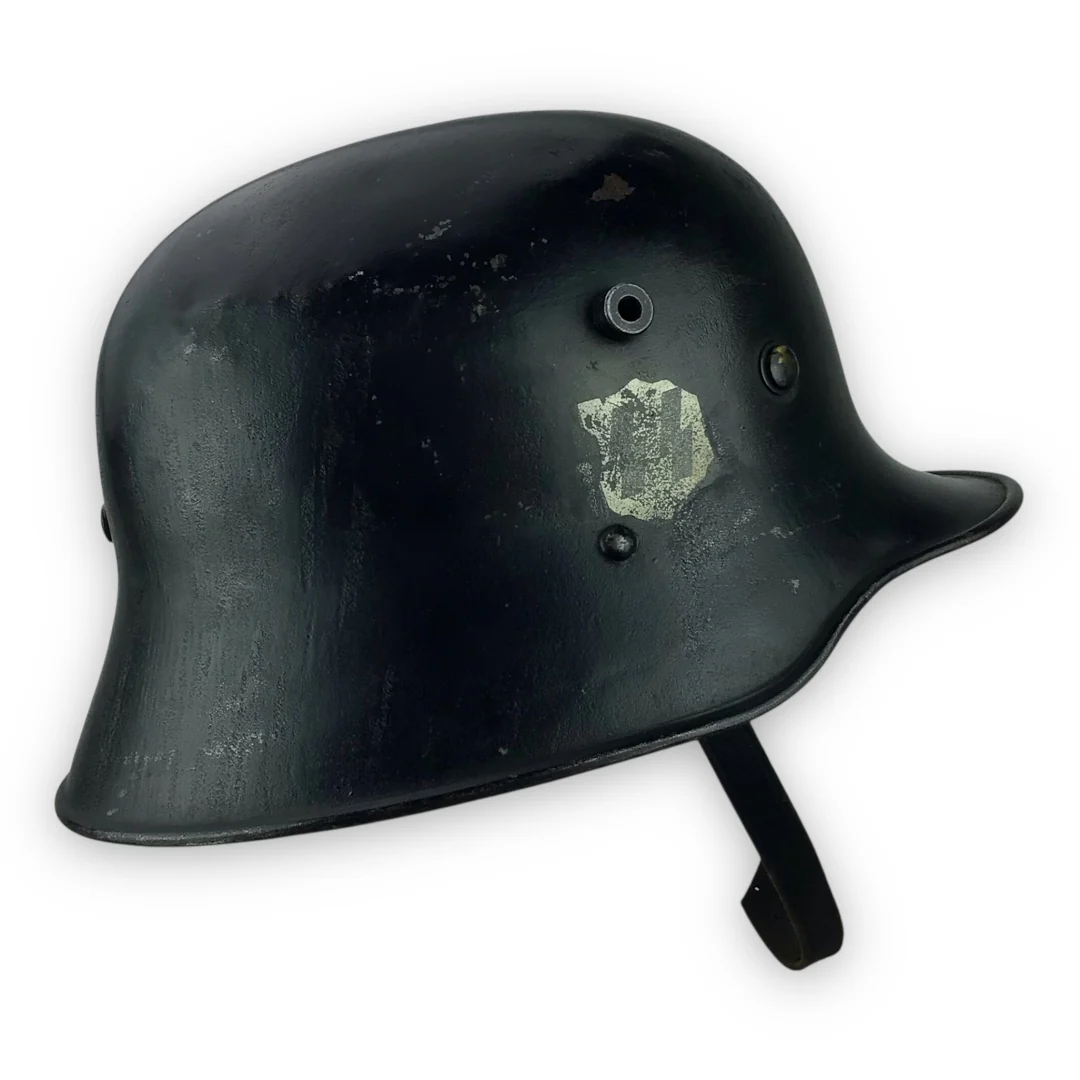 German WW2 SS Black M16 Transitional Helmet - Double Decal - Image 5