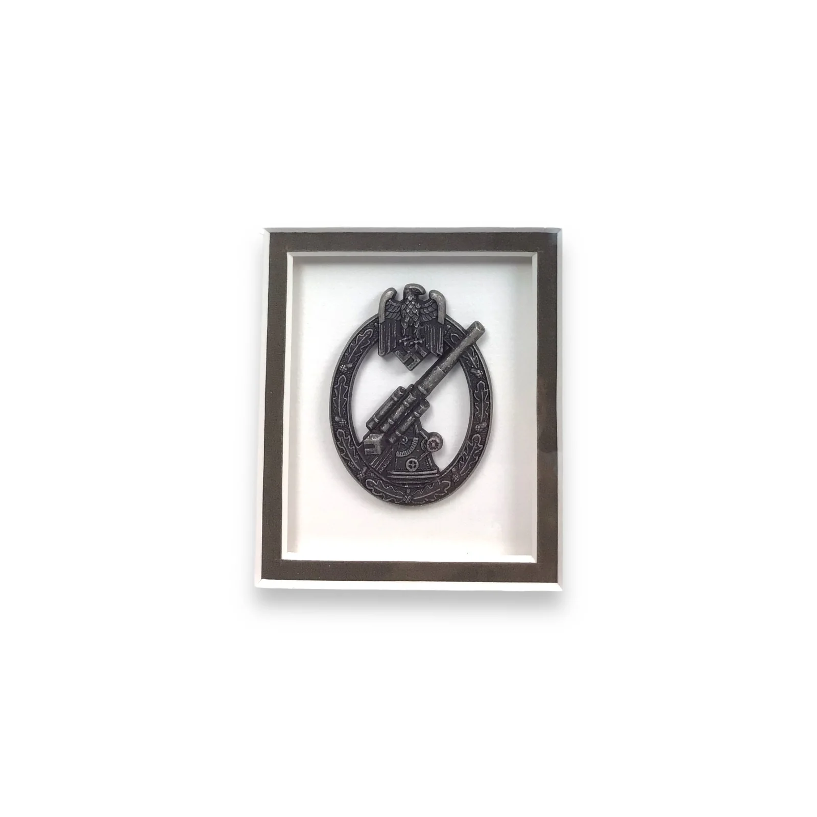 German WW2 Wehrmacht Anti-Aircraft Flak Battle Badge Matted and Framed - Image 3