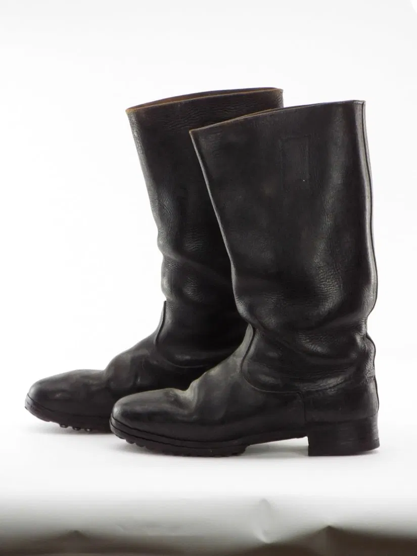German WWII Wehrmacht or SS Black Leather Uniform Pair of Hobnail Boots - Image 5