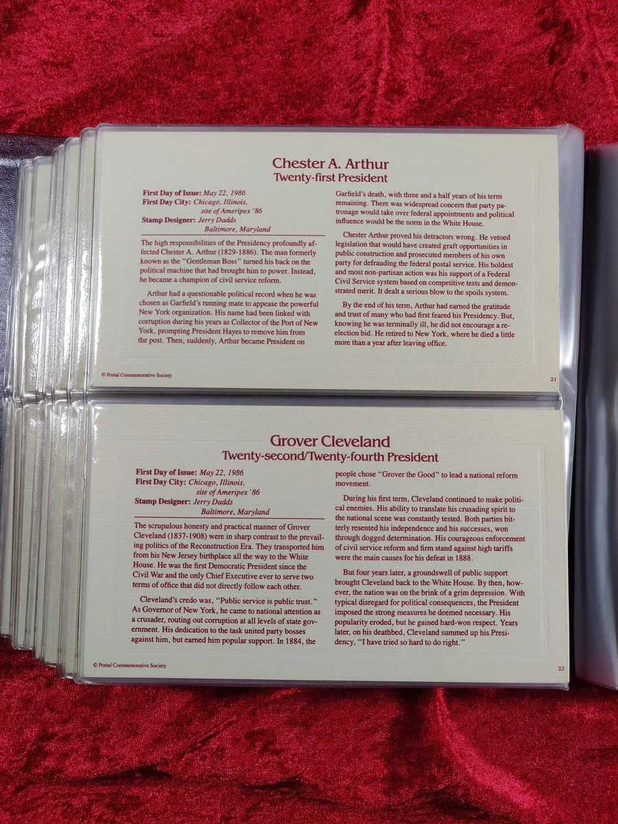 Golden Replicas of 1986 U.S. Presidents Stamps 22kt Proof Replicas Set of 36 - Image 4