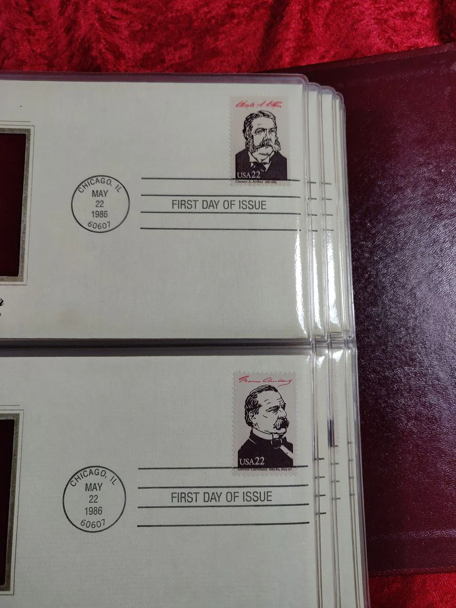 Golden Replicas of 1986 U.S. Presidents Stamps 22kt Proof Replicas Set of 36 - Image 6