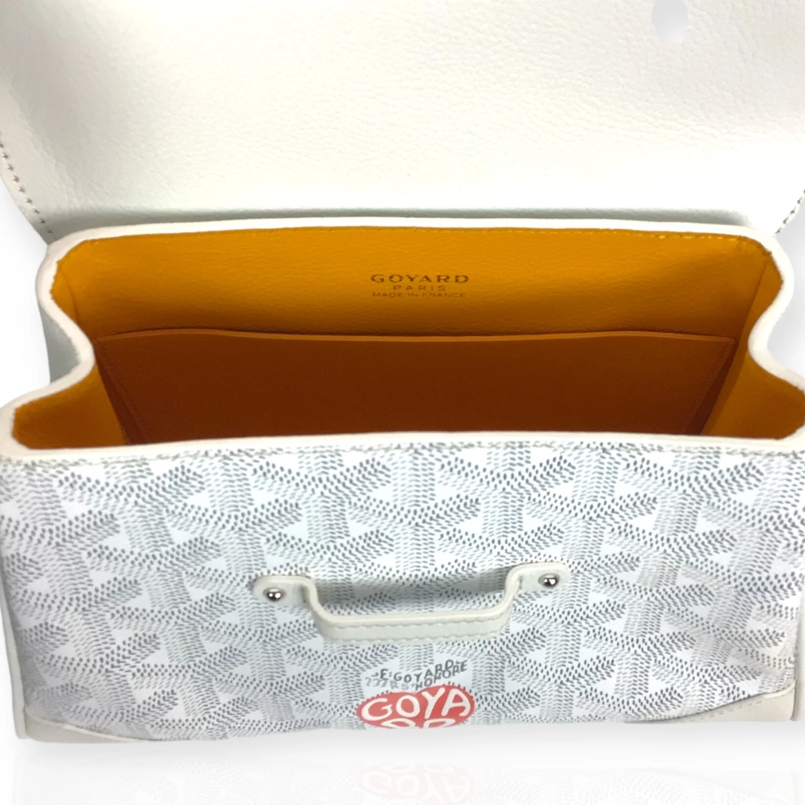 Goyard Saigon Souple Mini White Goyardine Canvas & Leather Bag - New w/ Box - Image 4