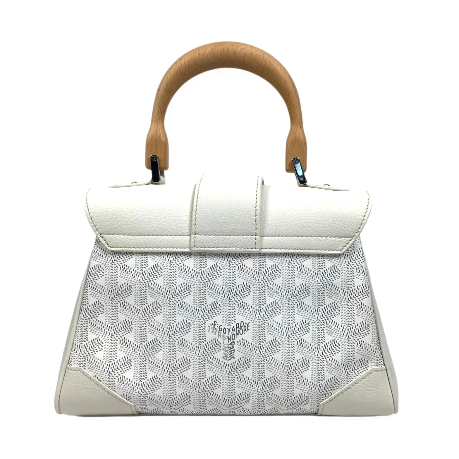 Goyard Saigon Souple Mini White Goyardine Canvas & Leather Bag - New w/ Box - Image 5