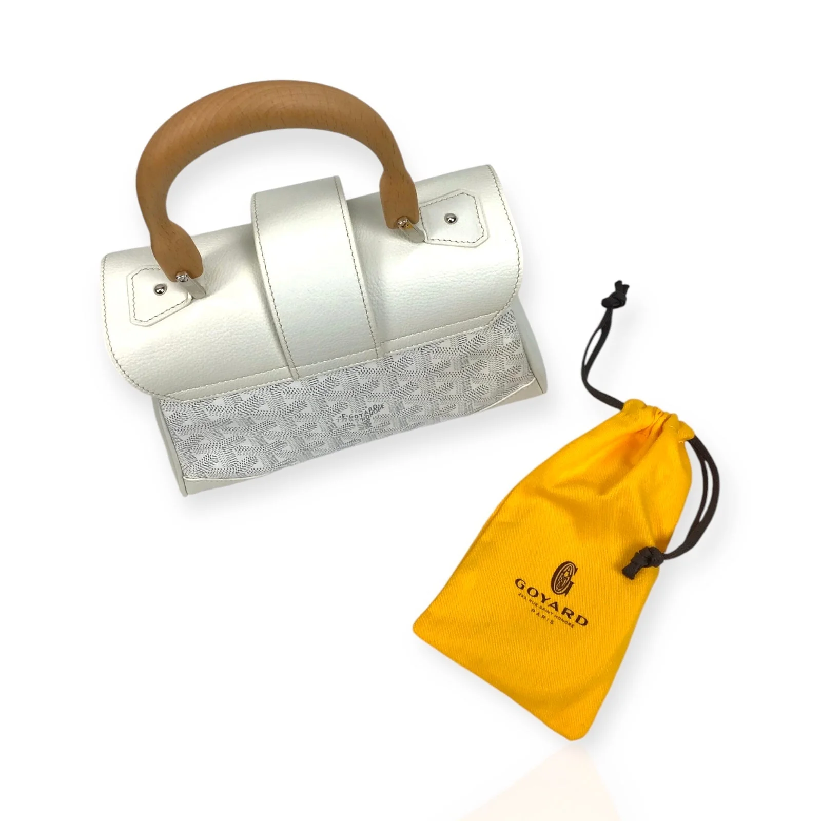 Goyard Saigon Souple Mini White Goyardine Canvas & Leather Bag - New w/ Box - Image 7