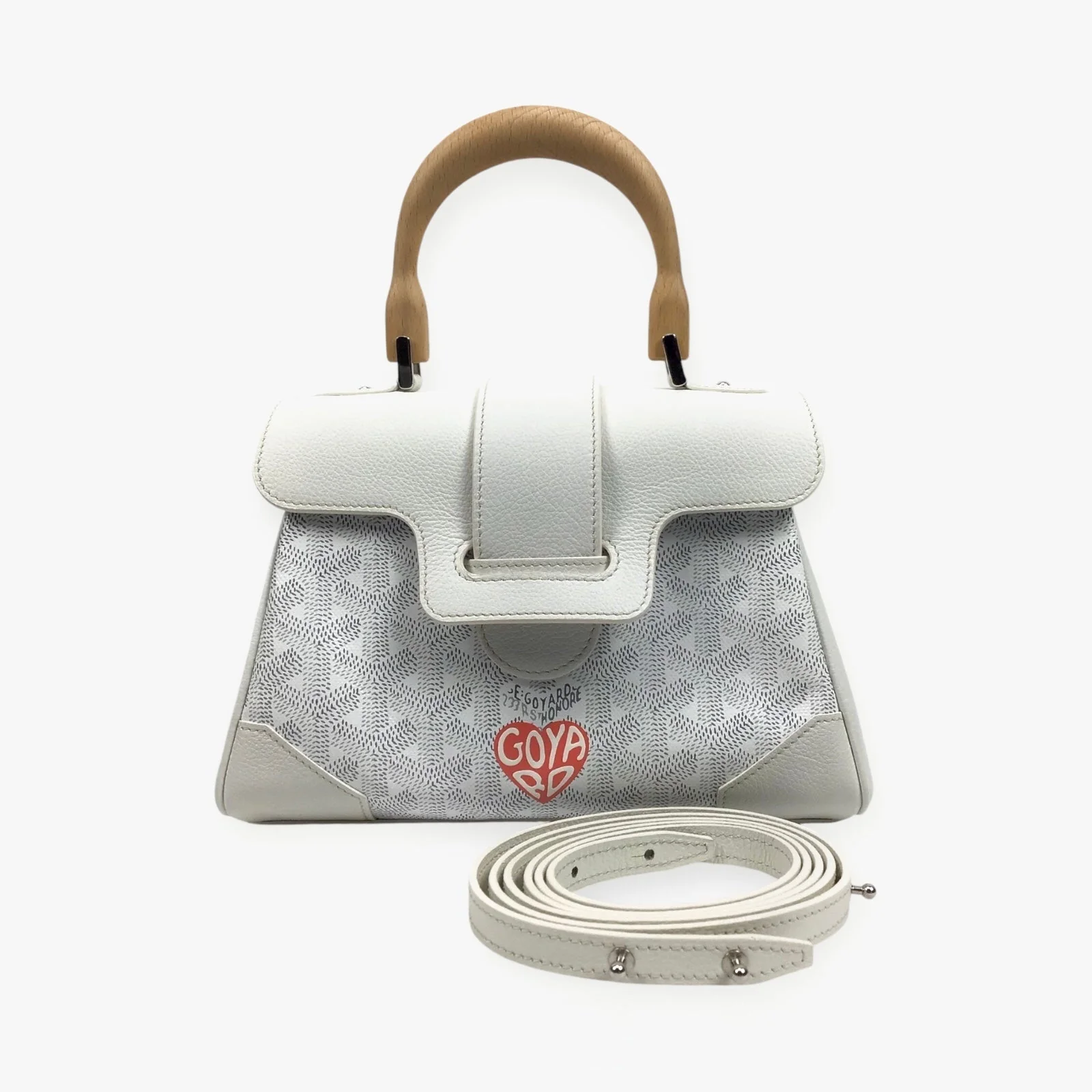 Goyard Saigon Souple Mini White Goyardine Canvas & Leather Bag - New w/ Box - Image 8