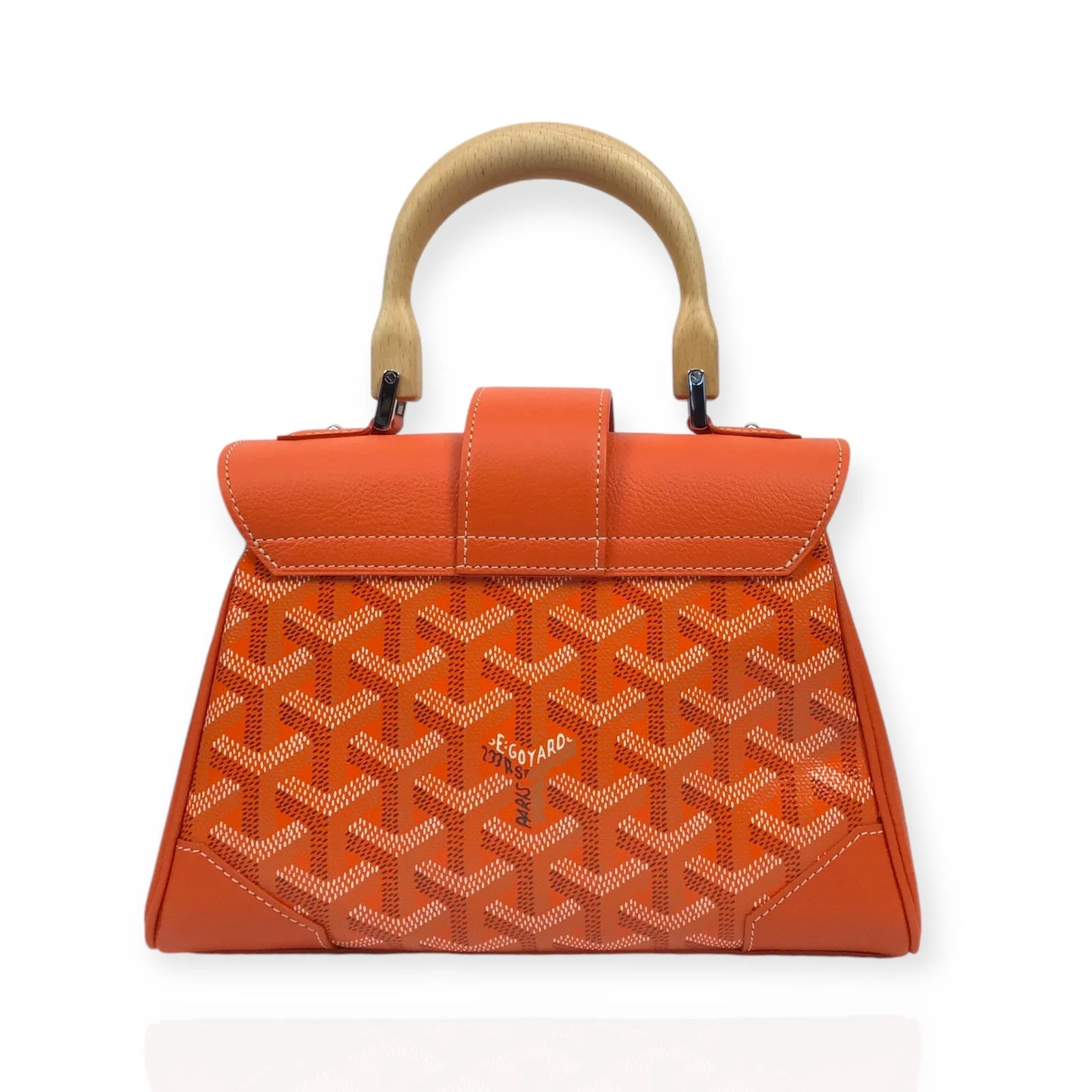 Goyard Saigon Souple Mini Orange Leather & Goyardine Canvas Bag - New w/ Box - Image 7