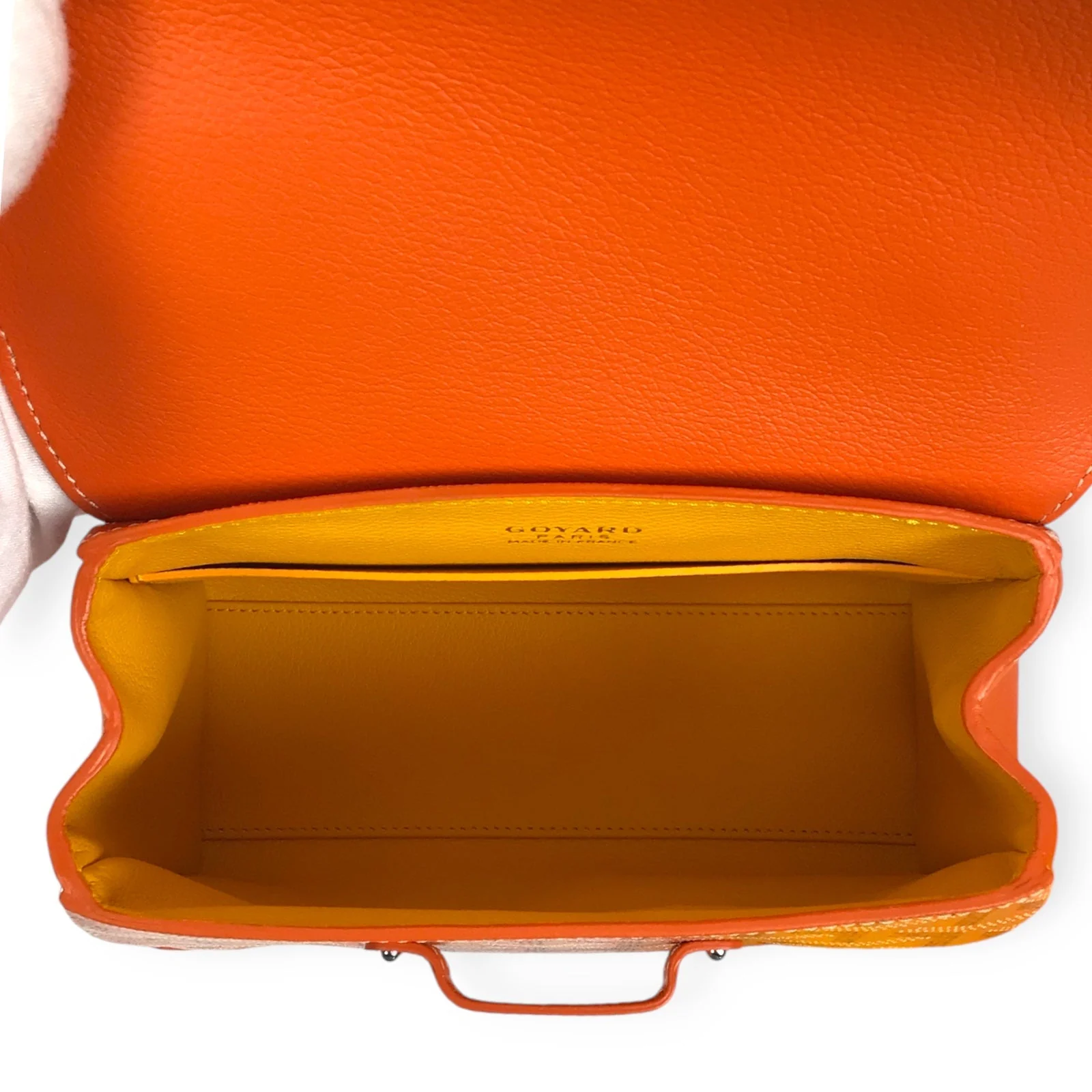 Goyard Saigon Souple Mini Orange Leather & Goyardine Canvas Bag - New w/ Box - Image 8