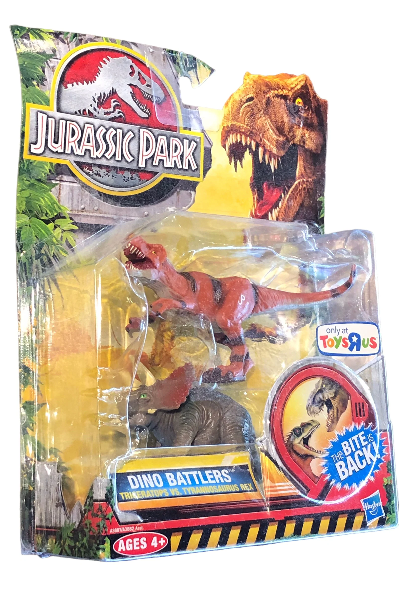 Hasbro 2012 Jurassic Park Dino Battlers Triceratops vs Tyrannosaurus Rex Action Figures - Image 3