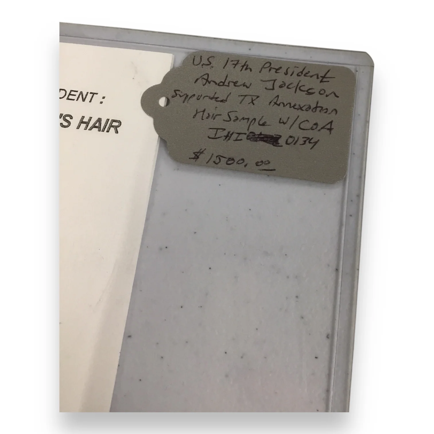 Andrew Jackson Hair Clipping with Certificate of Authenticity - Image 5