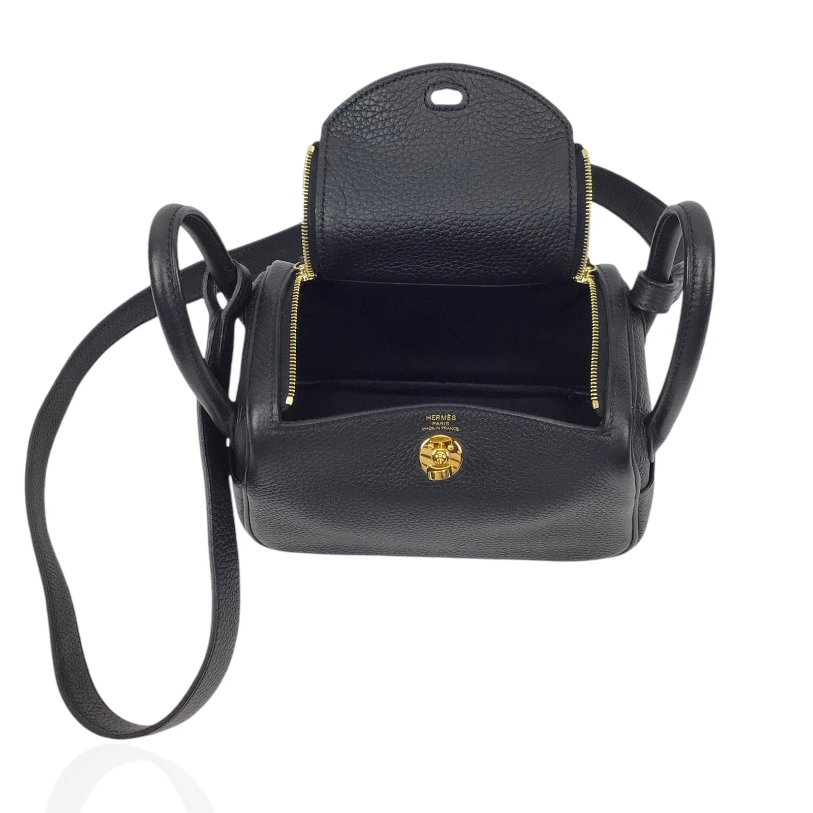 Hermès Mini Lindy 20 Black Taurillon Clemence Leather Handbag - Image 5