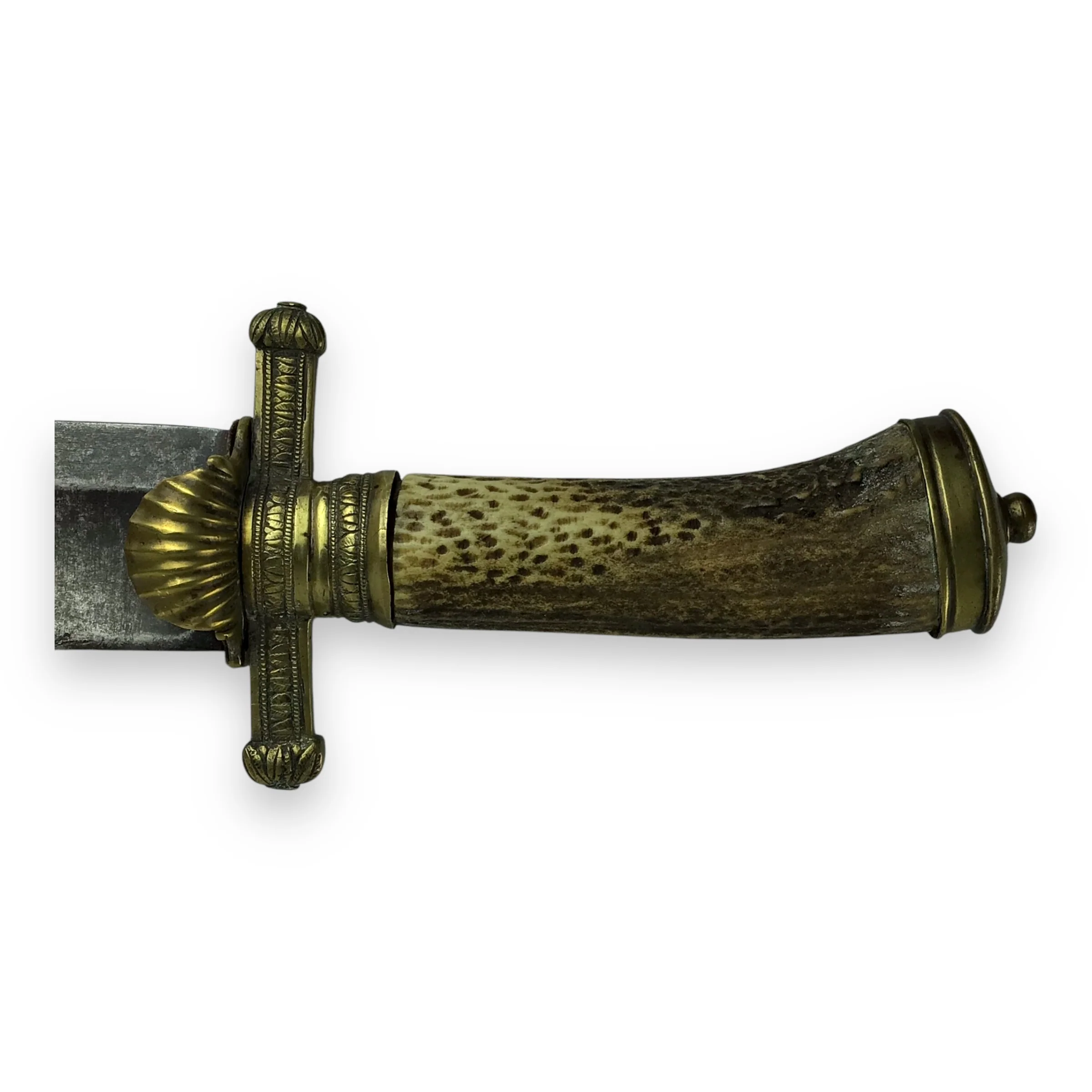 US Civil War Confederate Short Sword w/Antler Grip – 1780 European Blade - Image 13