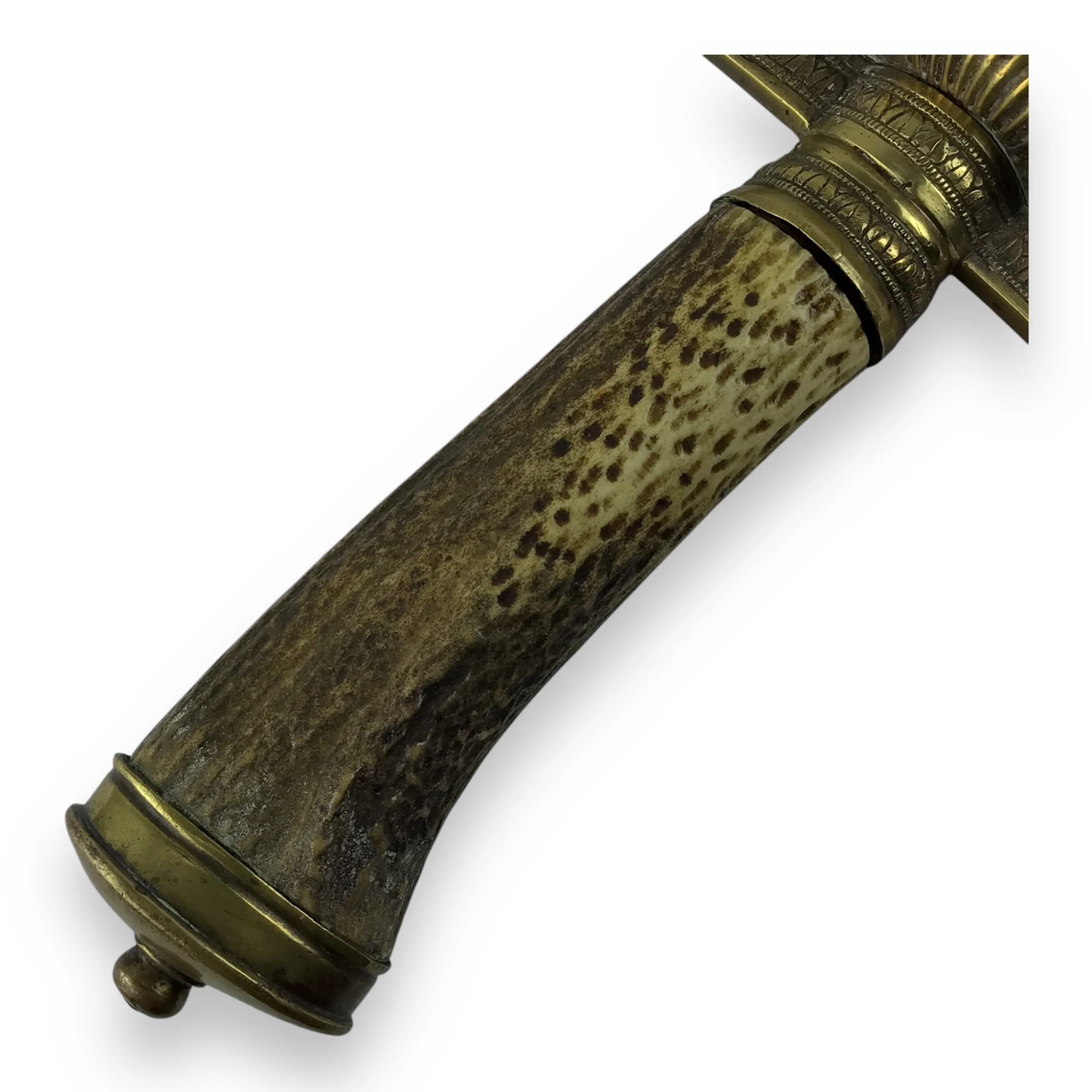 US Civil War Confederate Short Sword w/Antler Grip – 1780 European Blade - Image 3