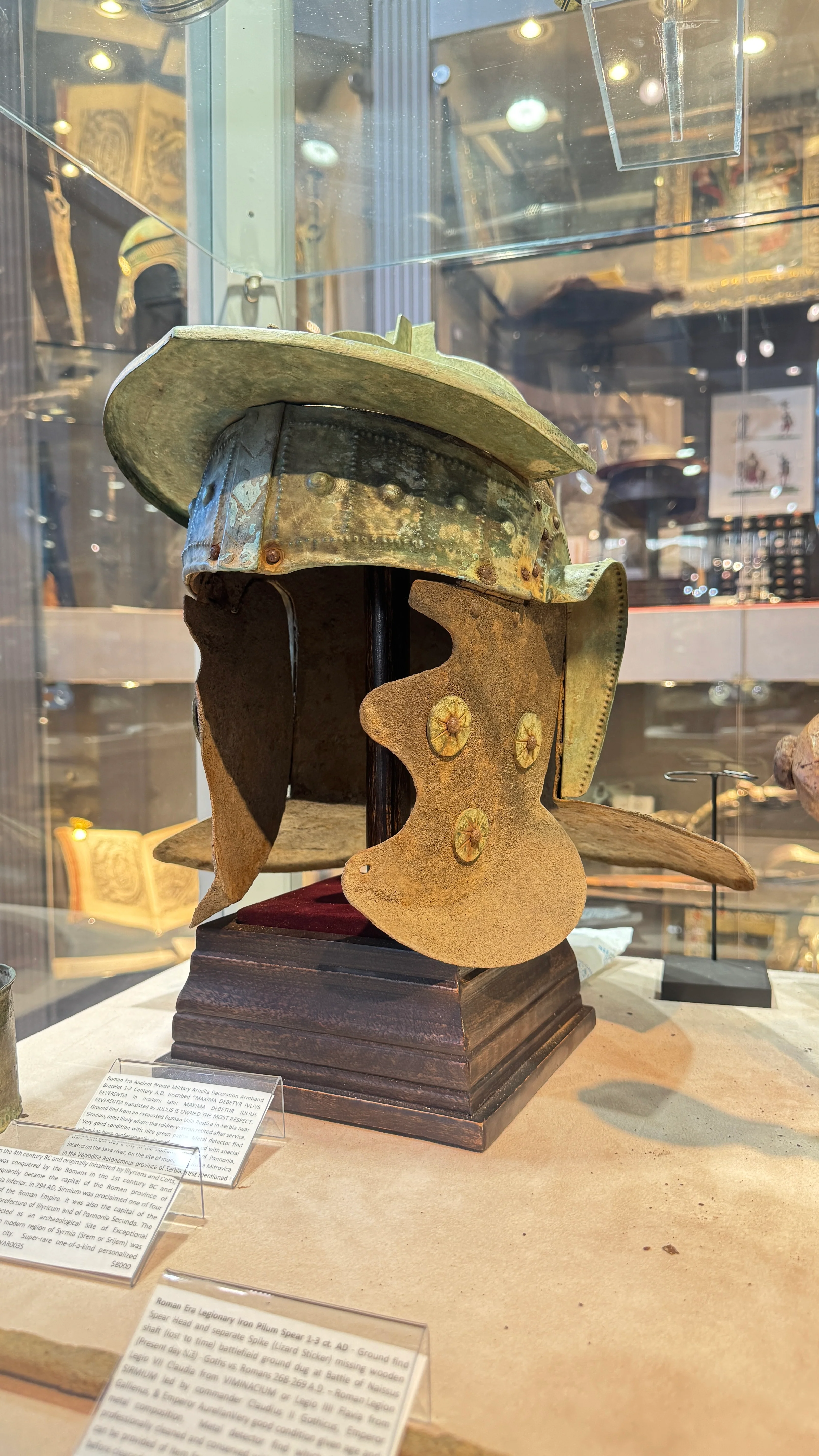 Imperial Roman Iron and Bronze Cavalry Helmet – Inscribed to Arnius, Legion VII Claudia – 2nd–3rd Century A.D. - Image 2
