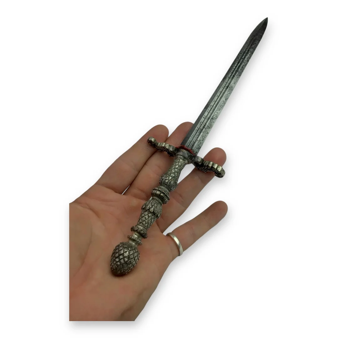 Italian Silver Stiletto Double Fuller Engraved Blade 17th-18th Century - Image 8
