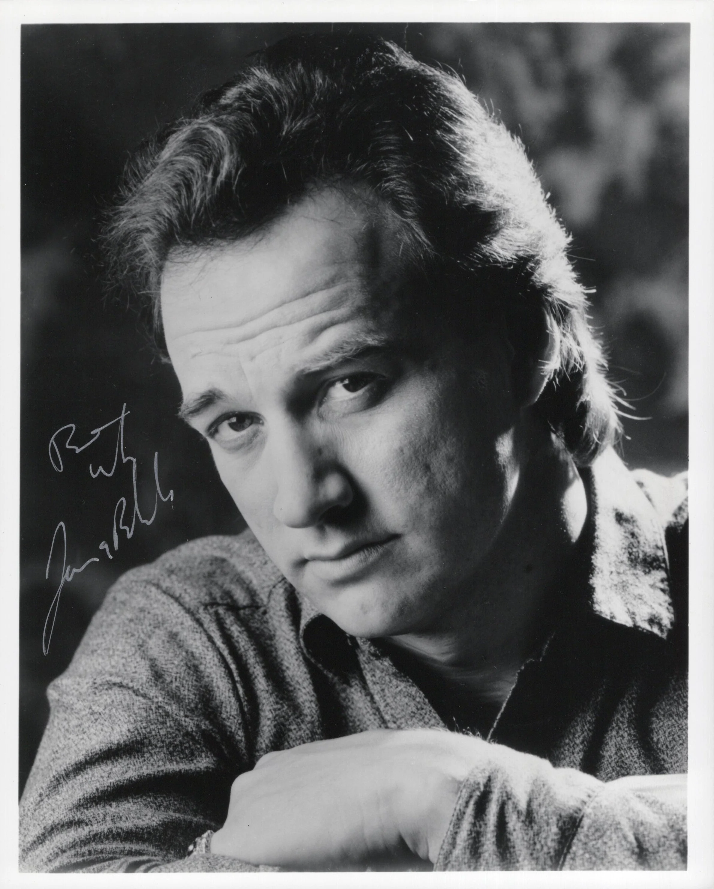 Jim Belushi Signed 8x10 B&W Photo Personalized "Best" PSA LOA