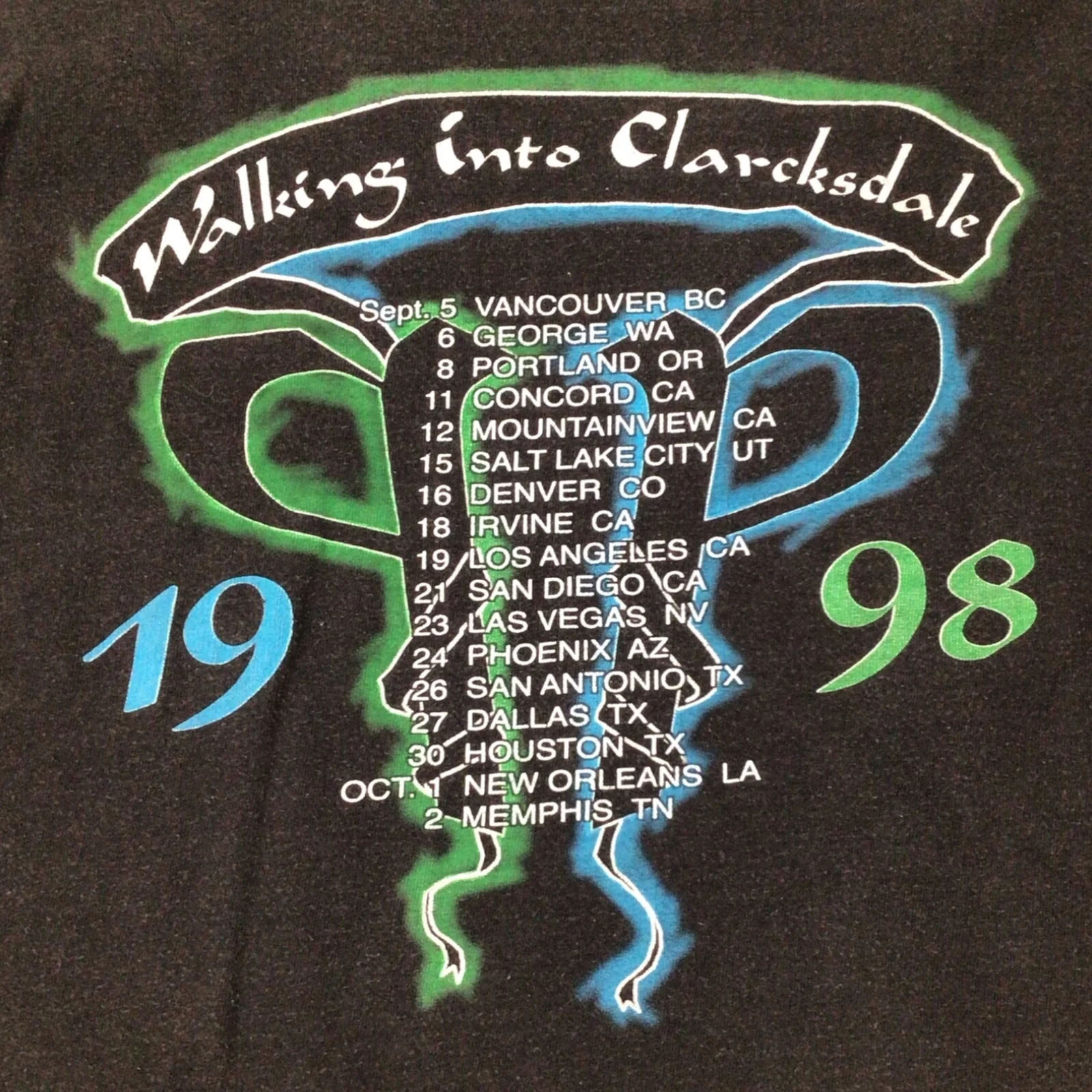Jimmy Page / Robert Plant Walking Into Clarcksdale 98' Tour Concert T-Shirt - Image 4