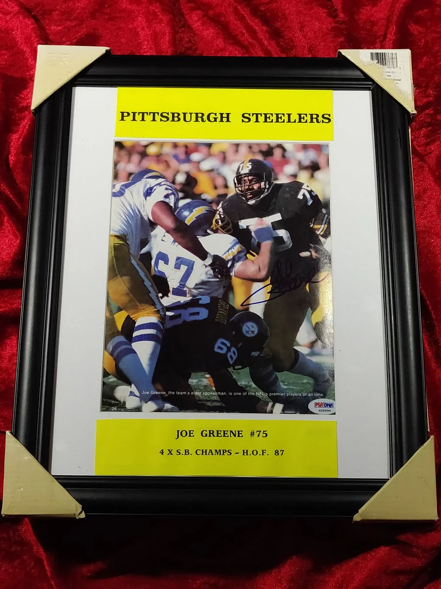 Joe Greene Autographed 8x10" Framed Photo #75 HOF 87 PSA/DNA Certified