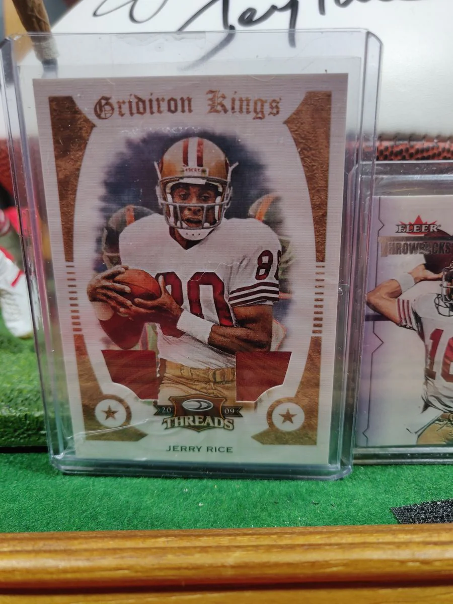 Joe Montana Jerry Rice Signed Football Shadowbox 49ers w/ Card & Figures GT Sports - Image 8
