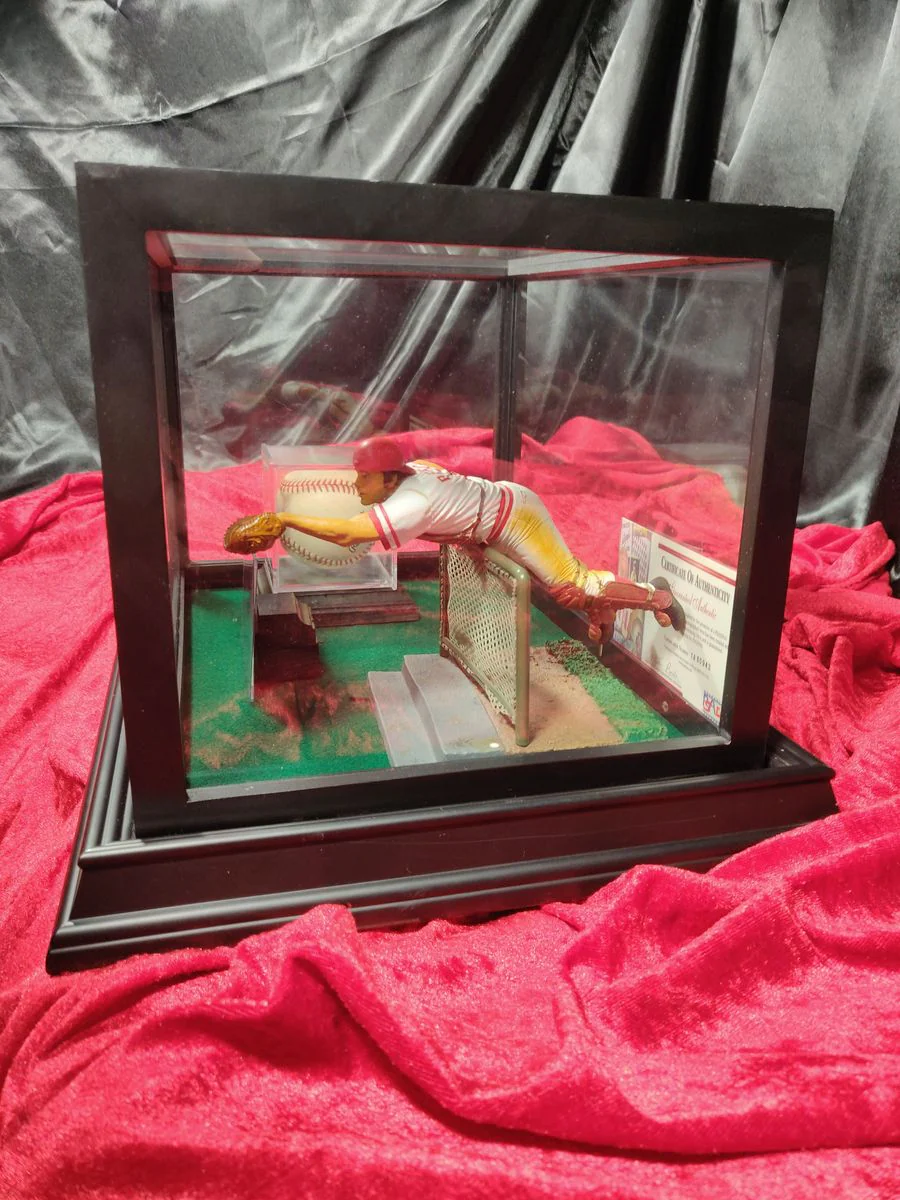 Johnny Bench Signed Baseball Shadowbox 9x10x12 Reds HOF 89 JSA w/ Card + Figure - Image 9