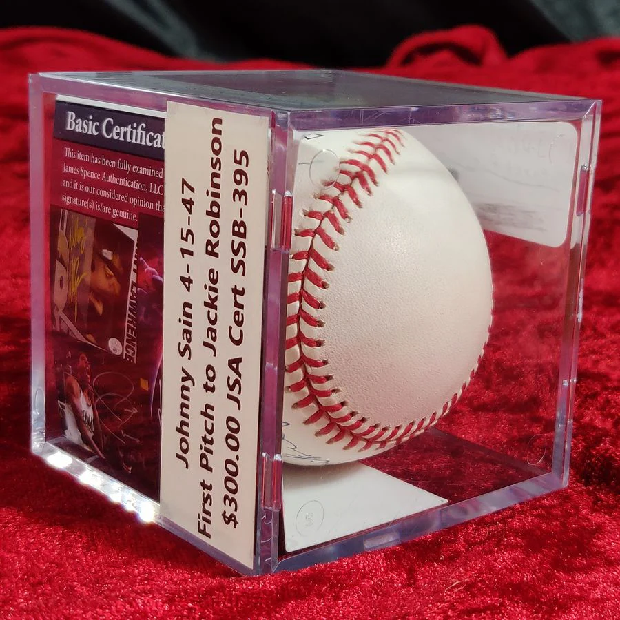 Johnny Sain Guaranteed Authentic Autographed Baseball Monogrammed w/First Pitch to - Image 7