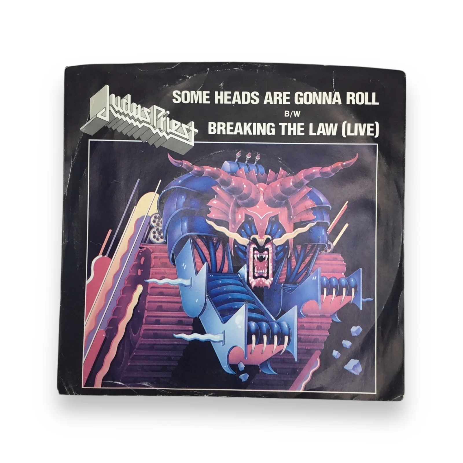 Judas Priest Some Heads Are Gonna Roll / Breaking the Law (Live) 45 Record Vinyl Columbia - Image 4